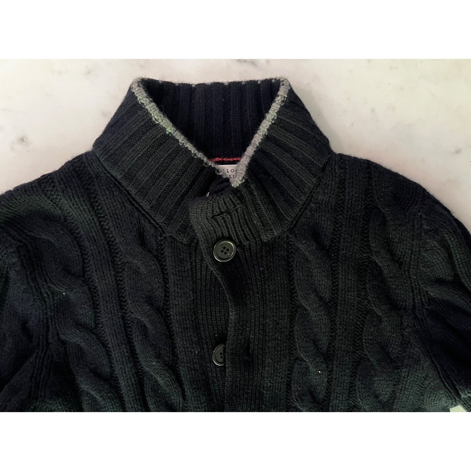 Brunello Cucinelli $3850 Brunello Cucinelli 100% Cashmere Chunky Navy Blue IT50 Size US M / EU 48-50 / 2 - 7 Thumbnail