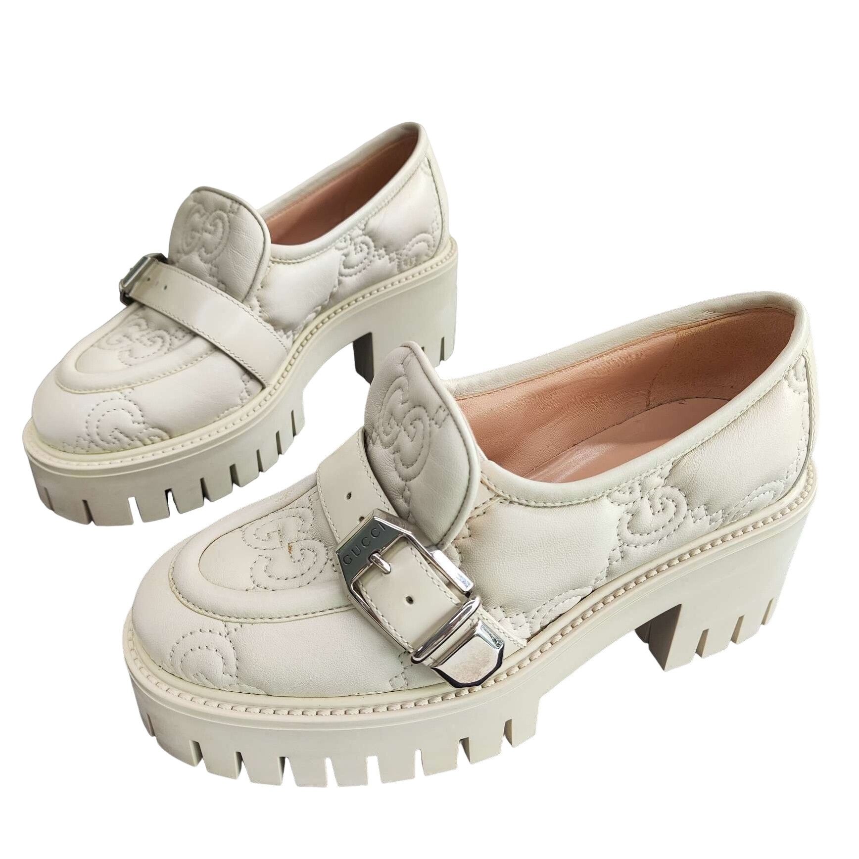Gucci Gucci Quilted GG Leather Loafers Size 34 Size US 4 / IT 34 - 1 Thumbnail