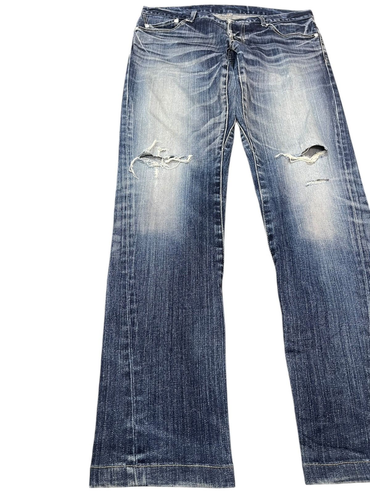 Le Grande Bleu (L.G.B.) × POST ARCHIVE FACTION (PAF) × Tornado Mart Vintage Tornado Mart Faded Distressed Denim Size US 32 / EU 48 - 3 Thumbnail