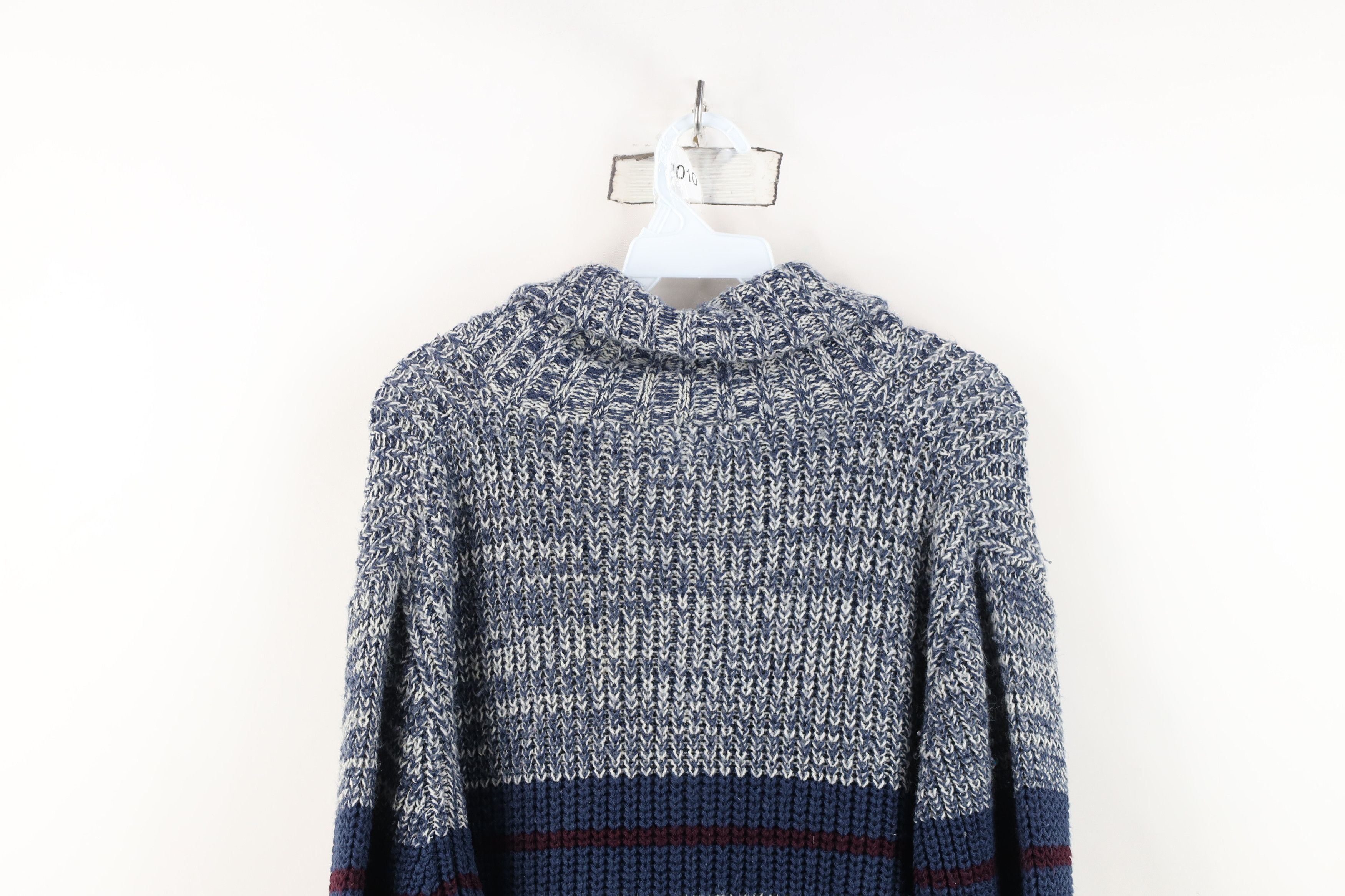 Vintage Vintage 70s Streetwear Chunky Ribbed Knit Shawl Sweater Size US L / EU 52-54 / 3 - 9 Thumbnail