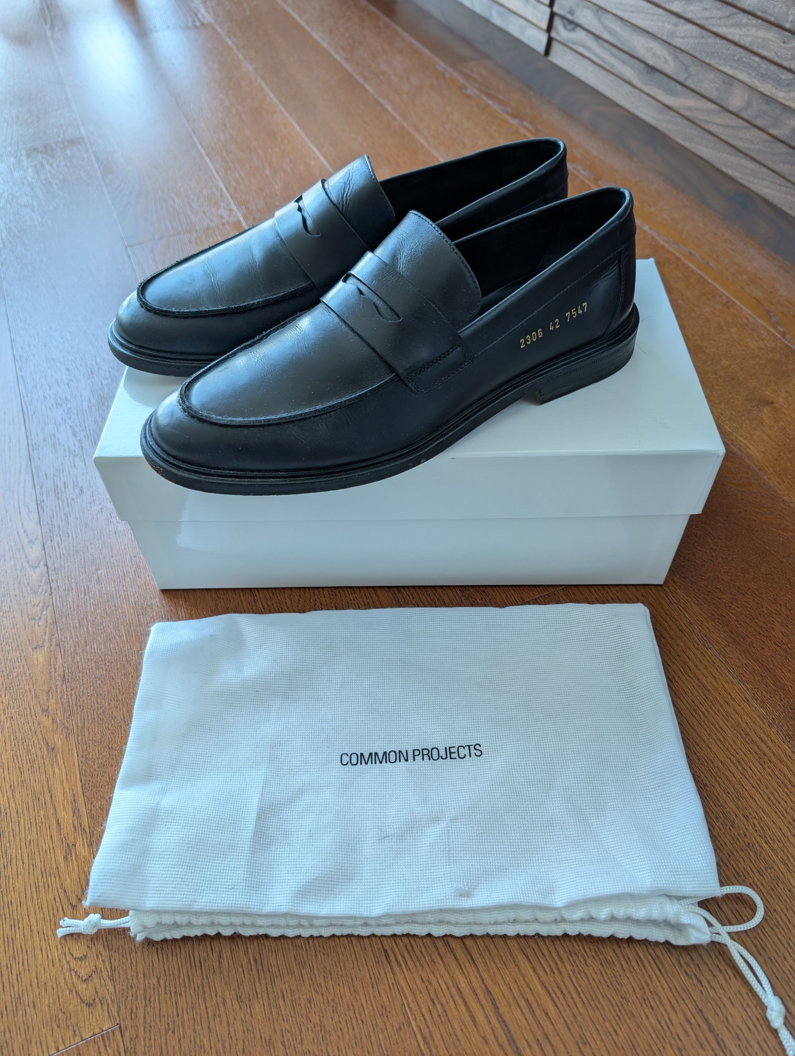 Common Projects Common Projects Black Leather Penny Loafers Size 42 9US Size US 9 / EU 42 - 1 Thumbnail