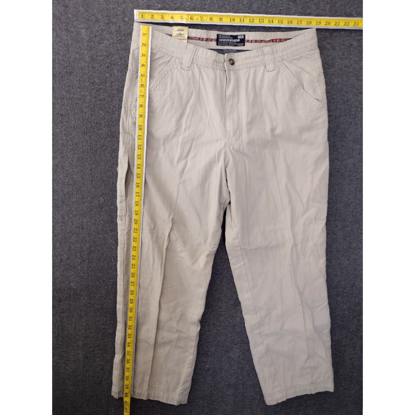 Vintage Oakwood Mountain Khakis Pants Mens 40x40 Tan Cotton Relaxed Fit Casual 90s Theme Mens Size US 40 / EU 56 - 4 Thumbnail