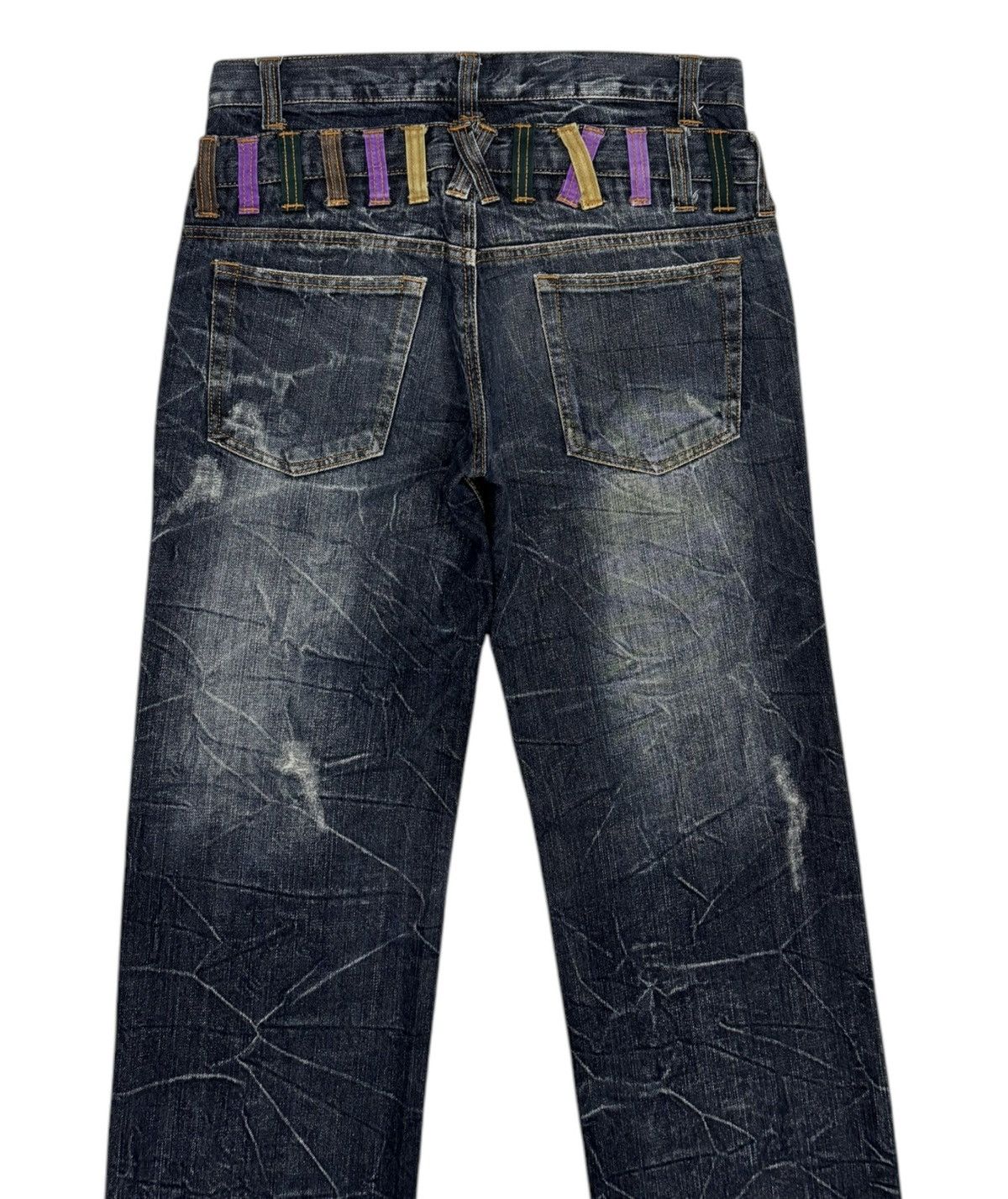 If Six Was Nine NYLAUS DOUBLE WAIST DISTRESSED DENIM JEANS Size US 32 / EU 48 - 4 Thumbnail