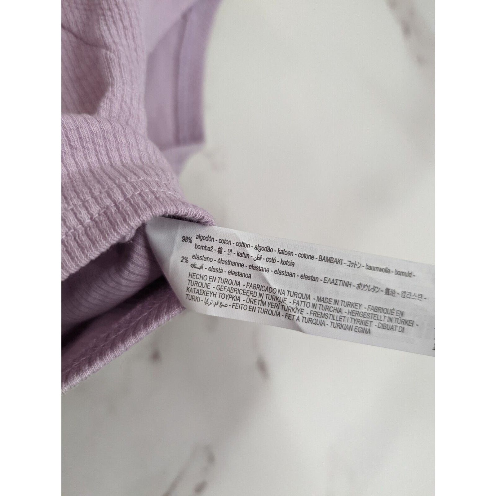 Zara Zara Crop Top Women Large Purple Ribbed Sweetheart Size L / US 10 / IT 46 - 6 Thumbnail