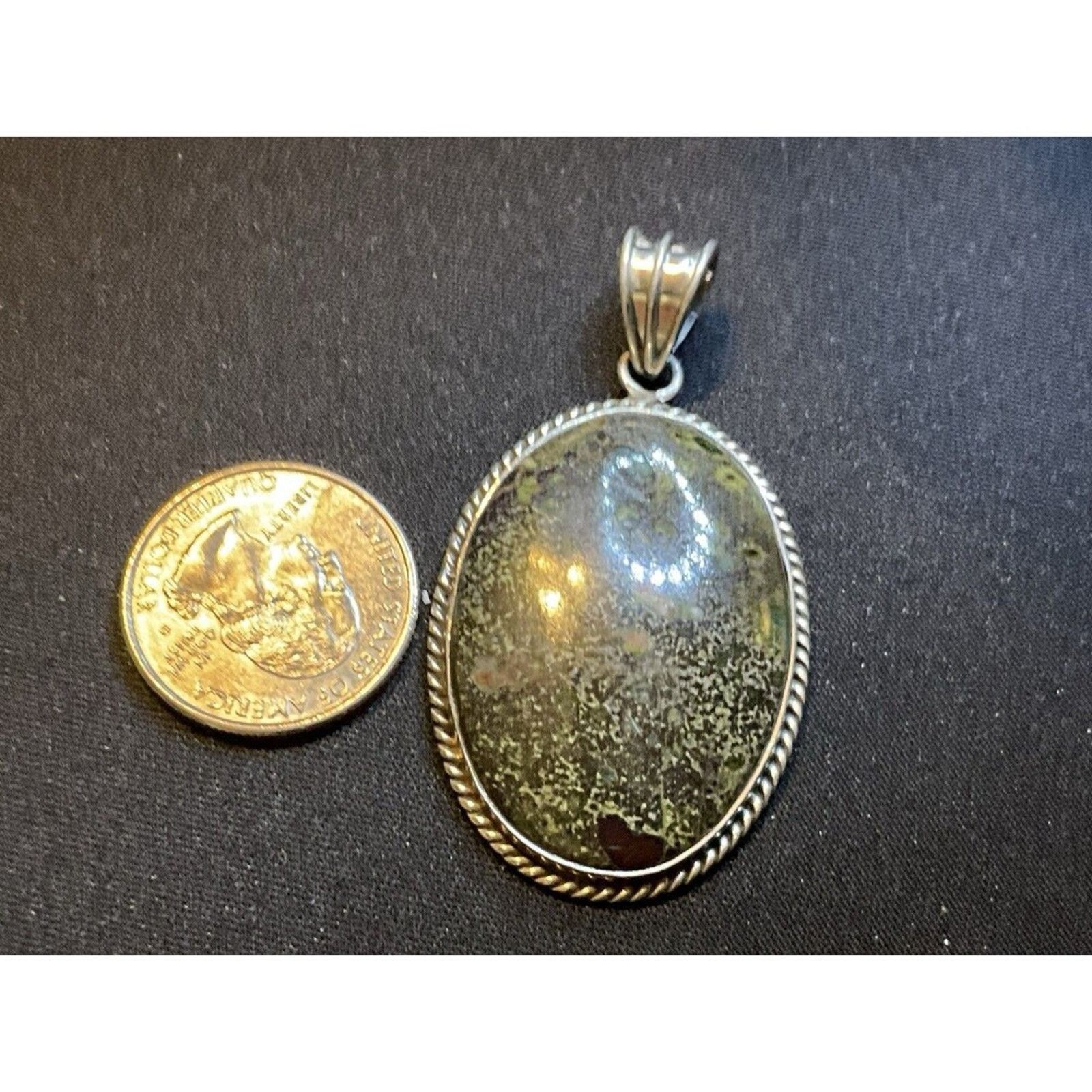 Other 925 Sterling Silver Pendant with Ocean Jasper Stone Size ONE SIZE - 3 Thumbnail