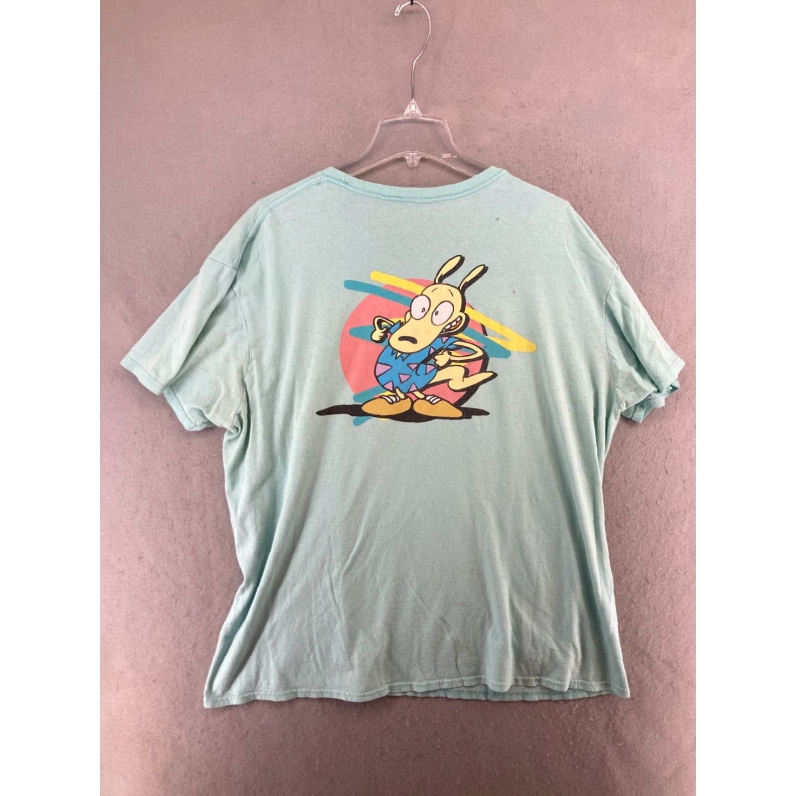 Nickelodeon Nickelodeon Rocko's Modern Life T-Shirt Mens XL Blue 90s Cartoon Graphic Print Short Sleeve Crew Neck Jersey Cotton Regular Fit Size US XL / EU 56 / 4 - 6 Thumbnail