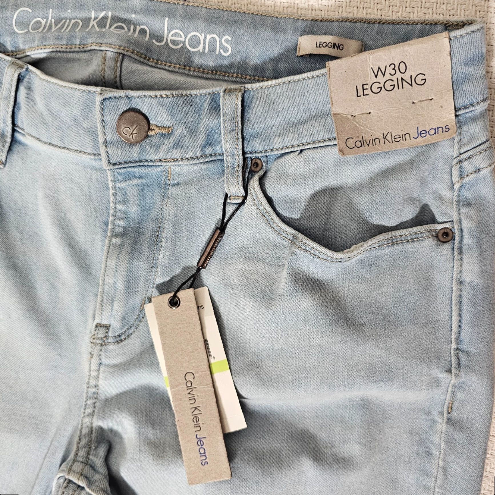 Calvin Klein Calvin Klein Jeans Legging Womens Size 30 Light Wash Stretch Denim Waist Classic 90s Comfortable Size 30" / US 8 / IT 44 - 3 Thumbnail