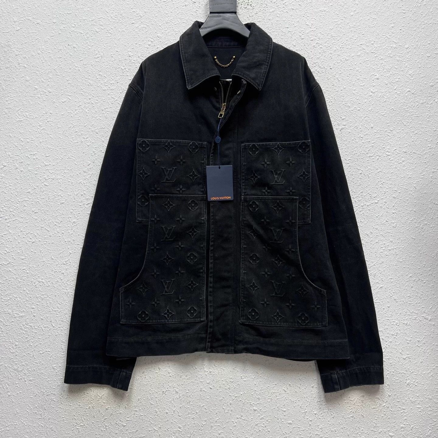 Louis Vuitton LV black lumber print washed denim jacket 56 rare large Size US XL / EU 56 / 4 - 1 Thumbnail