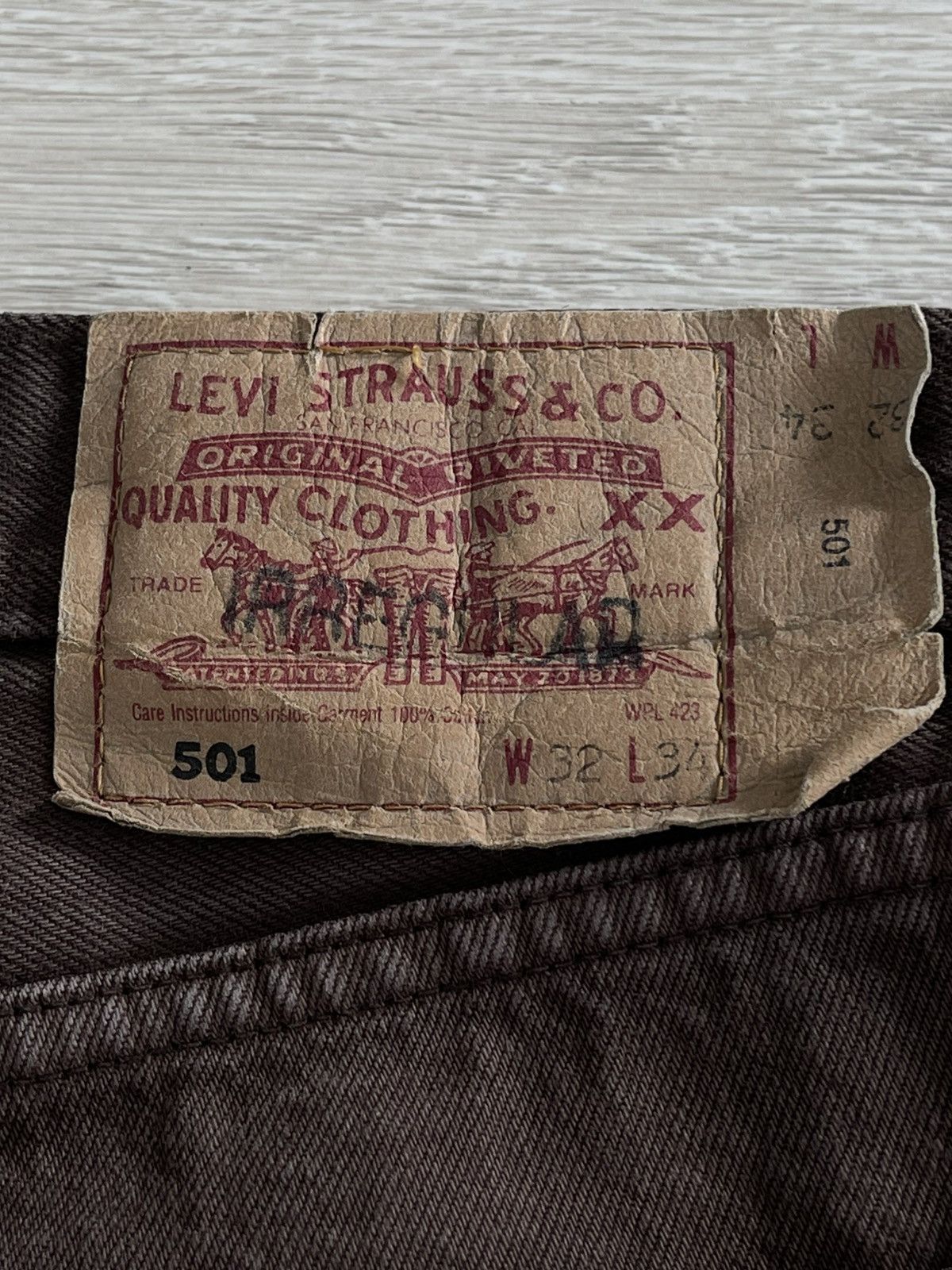 Levi's 90's Vintage Levi's 501 Faded Brown Rare Denim Jeans 32x30 Size US 32 / EU 48 - 15 Thumbnail