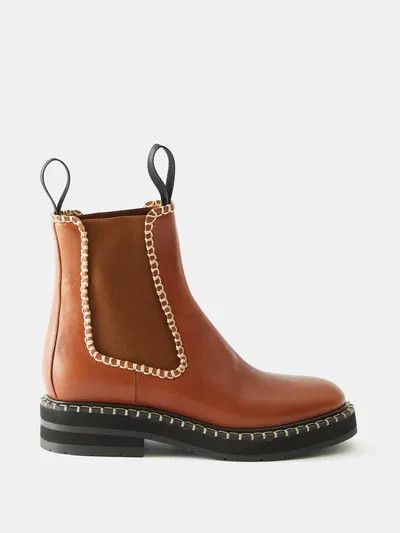Chloe o1y0825 Leather Ankle Boots in Brown Size US 7 / IT 37 - 1 Thumbnail