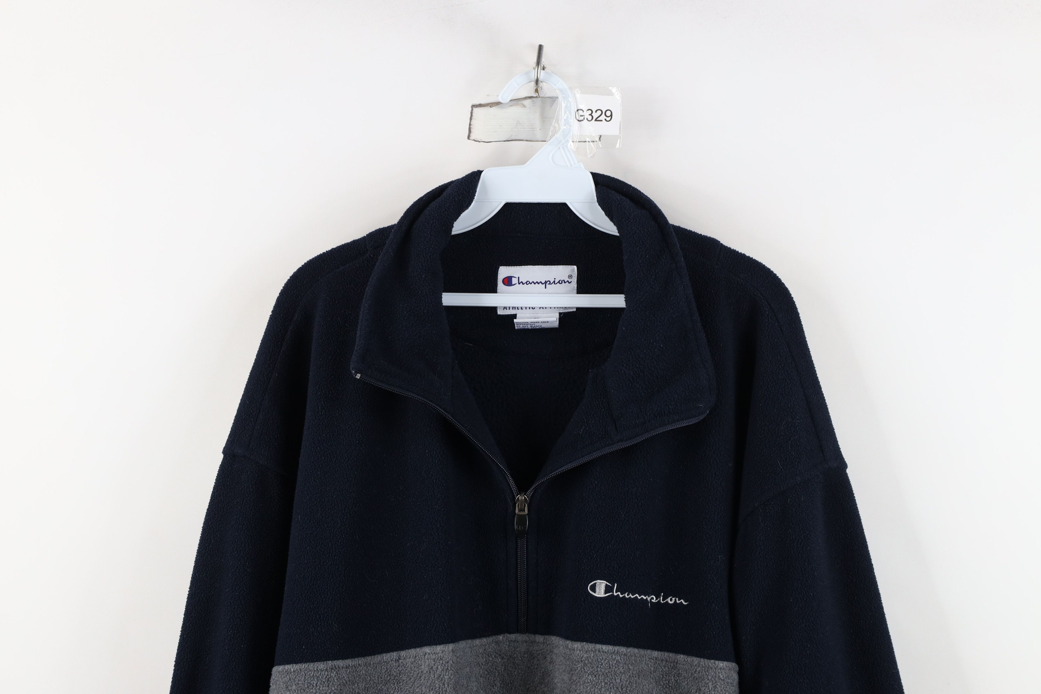 Champion Vintage 90s Champion Heavy Half Zip Fleece Pullover Sweater Size US XL / EU 56 / 4 - 2 Thumbnail