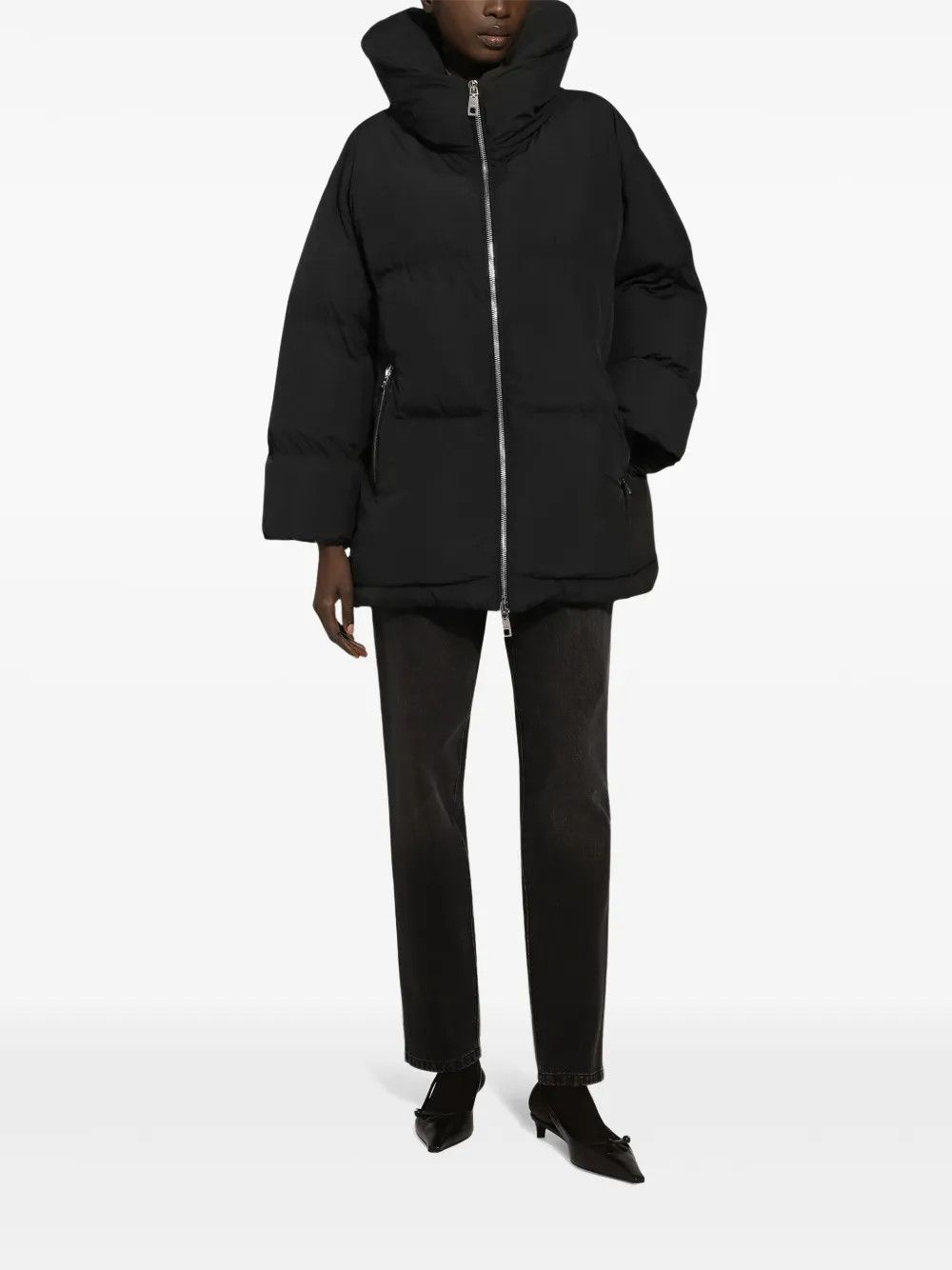 Dolce & Gabbana o1y0825 Turtleneck Shell Jacket in Black Size M / US 6-8 / IT 42-44 - 3 Thumbnail