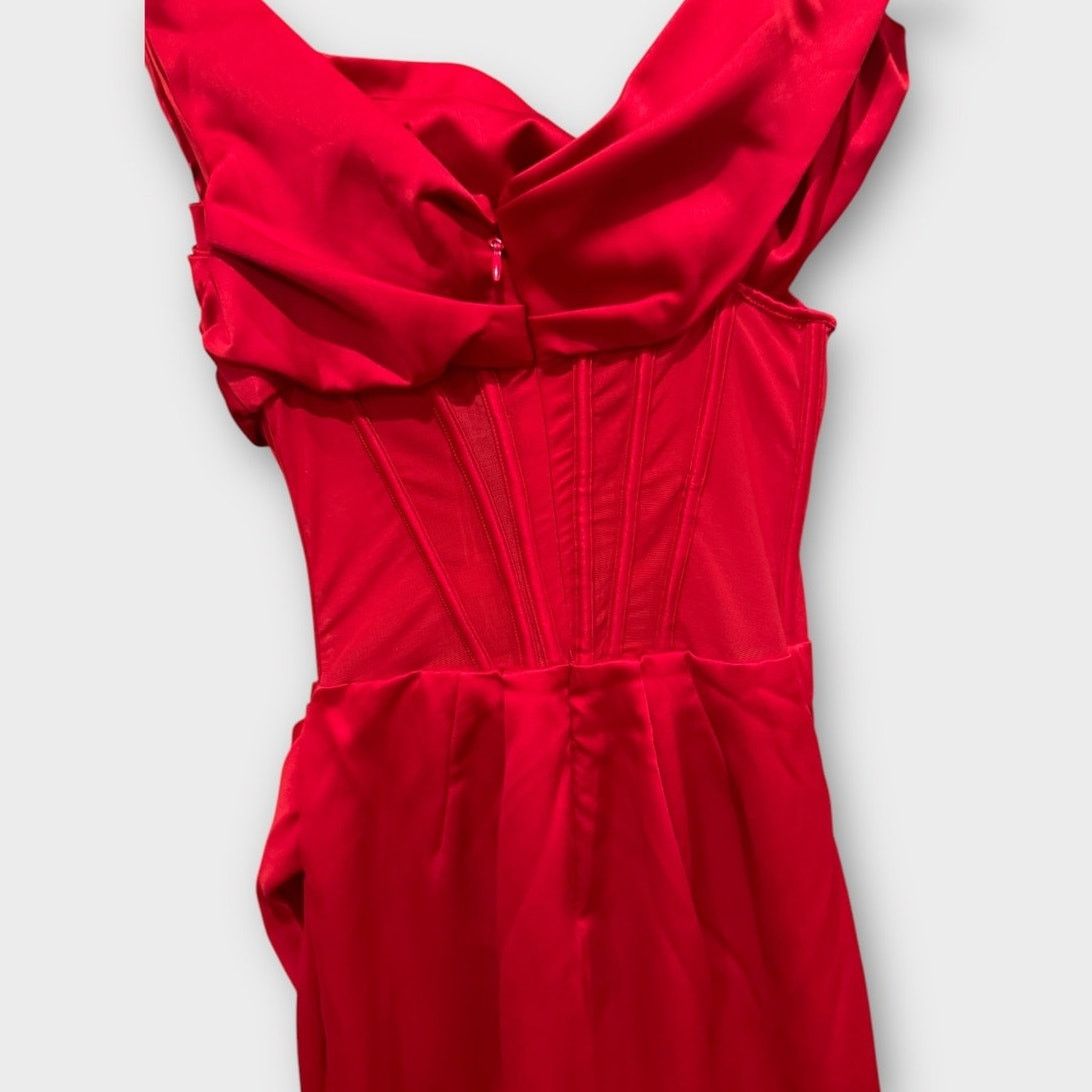 House of CB NWT HOUSE OF CB Lulu Corset One-Shoulder Satin Dress Small Size S / US 4 / IT 40 - 11 Thumbnail