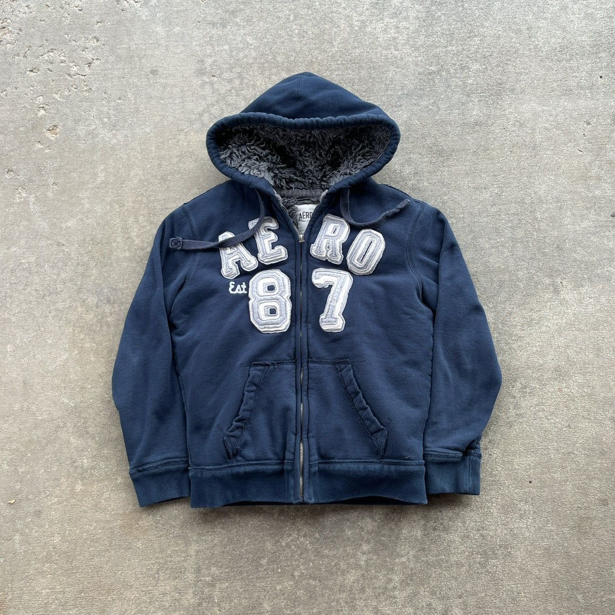 Aeropostale 2000s Aeropostale Faux Fur Lined Hoodie Size US S / EU 44-46 / 1 - 1 Thumbnail