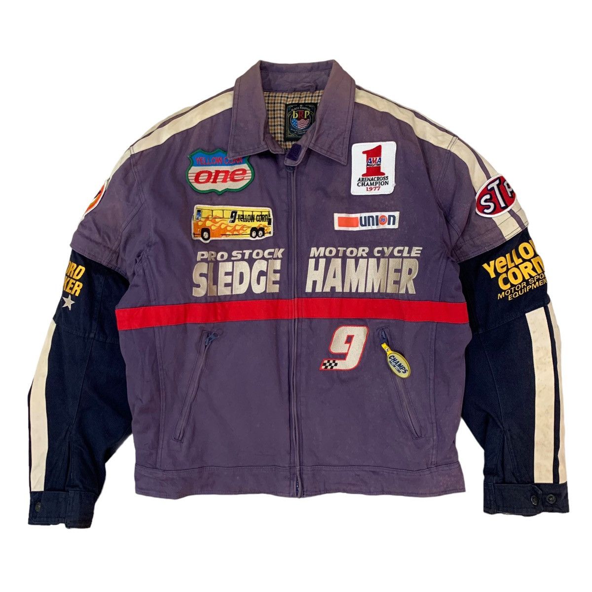 YELLOW CORN 🔥Vintage Yellow Corn Sledge Hammer Convertible Racing Jacket Size US M / EU 48-50 / 2 - 9 Thumbnail