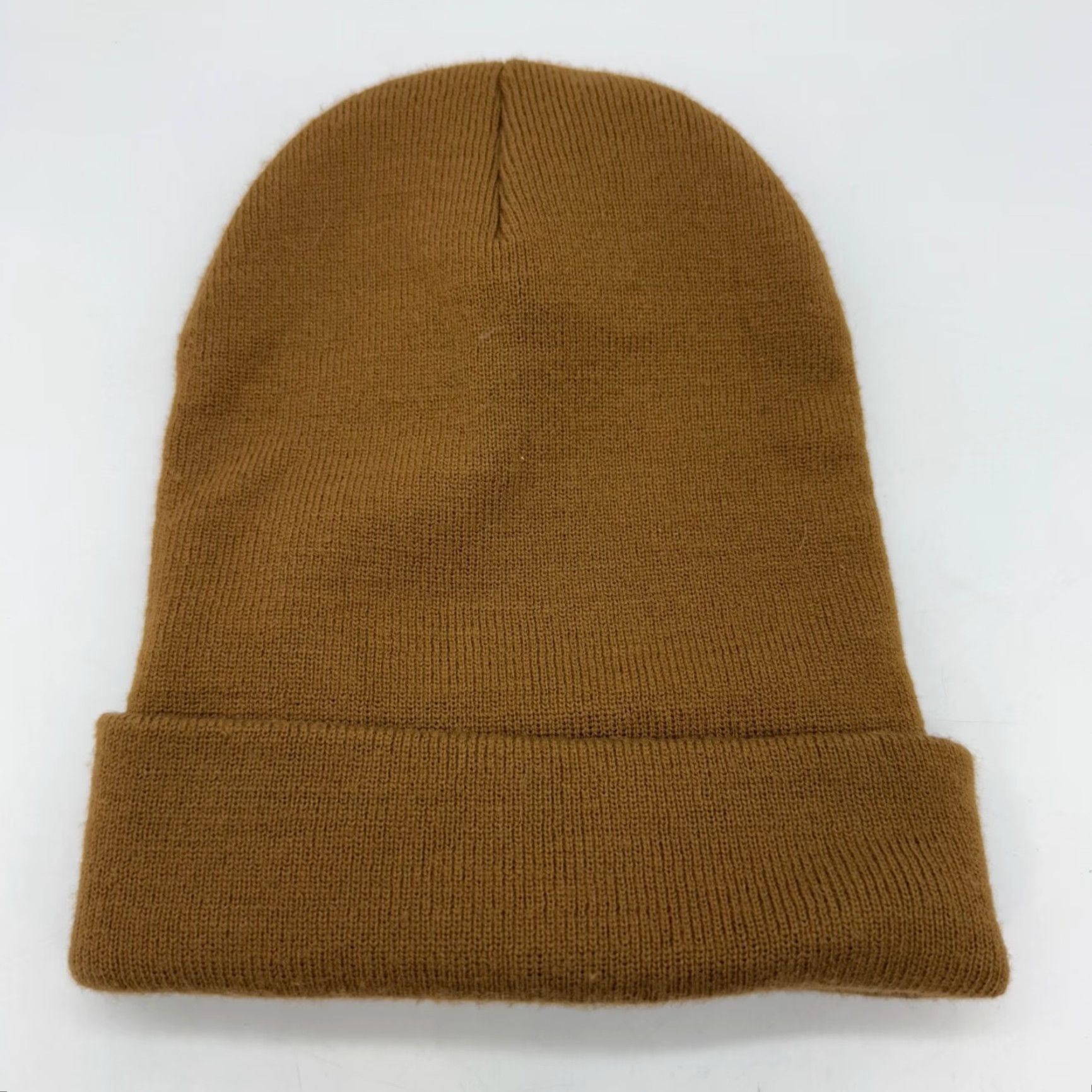 Carhartt Carhartt Mens Beanie Hat Tan Acrylic Knit One Size Cap Logo Fold Over Size ONE SIZE - 4 Thumbnail