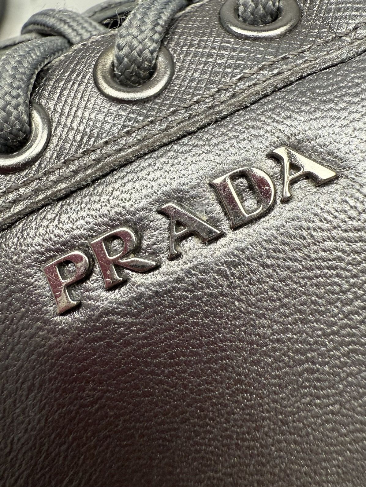 Prada Vintage Prada Saffiano Leather Low Top Sneakers Rare 00s y2k Size US 8 / IT 38 - 20 Thumbnail