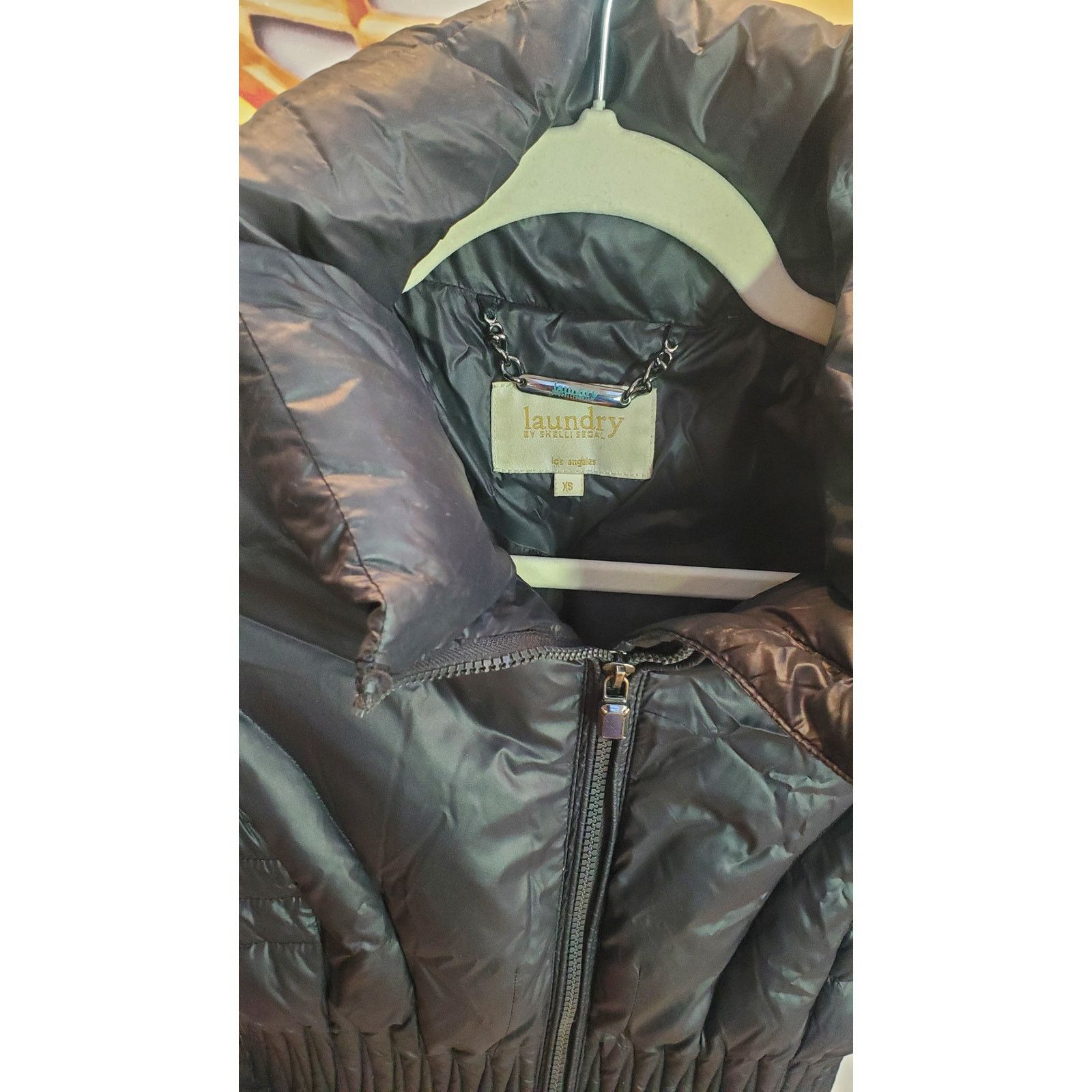 Laundry by Shelli Segal Laundry Black Puffer Zip Jacket XS Size XS / US 0-2 / IT 36-38 - 4 Thumbnail