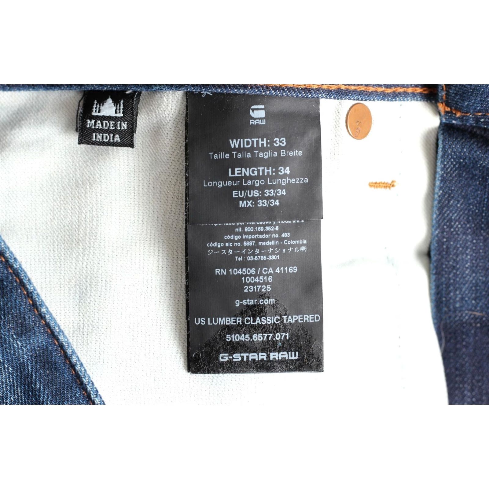 G-Star G-STAR LUMBER Jeans Men Size W33 L34 / Inseam ~31" / 5-Pocket Denim Classic / Medium Wash / Blue / Regular Size 24" / US 00 / IT 34 - 7 Thumbnail