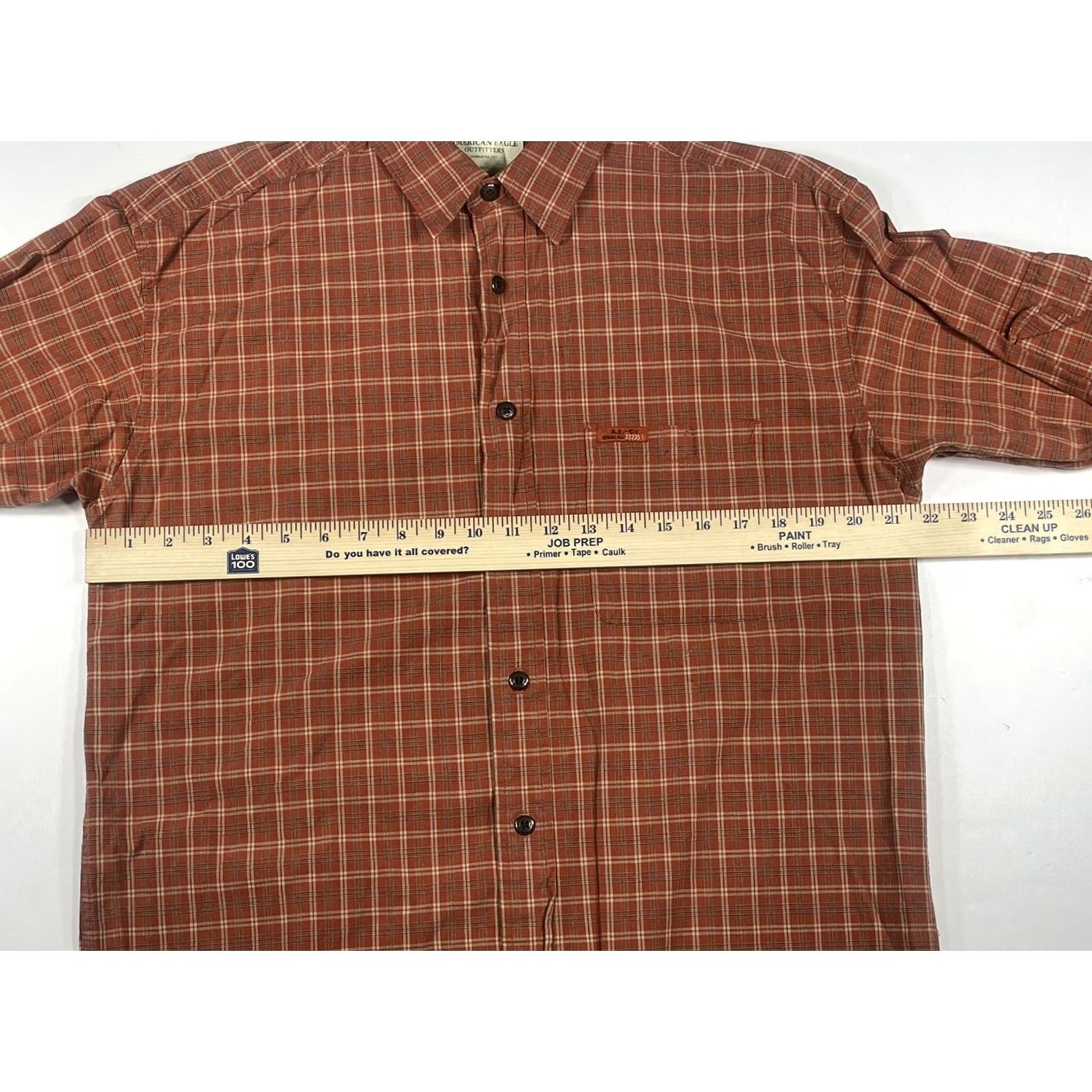 American Eagle Outfitters American Eagle Outfitters Shirt Men’s S Orange Plaid Long Sleeve Flannel Button-Up Front Shirt Size US S / EU 44-46 / 1 - 5 Thumbnail