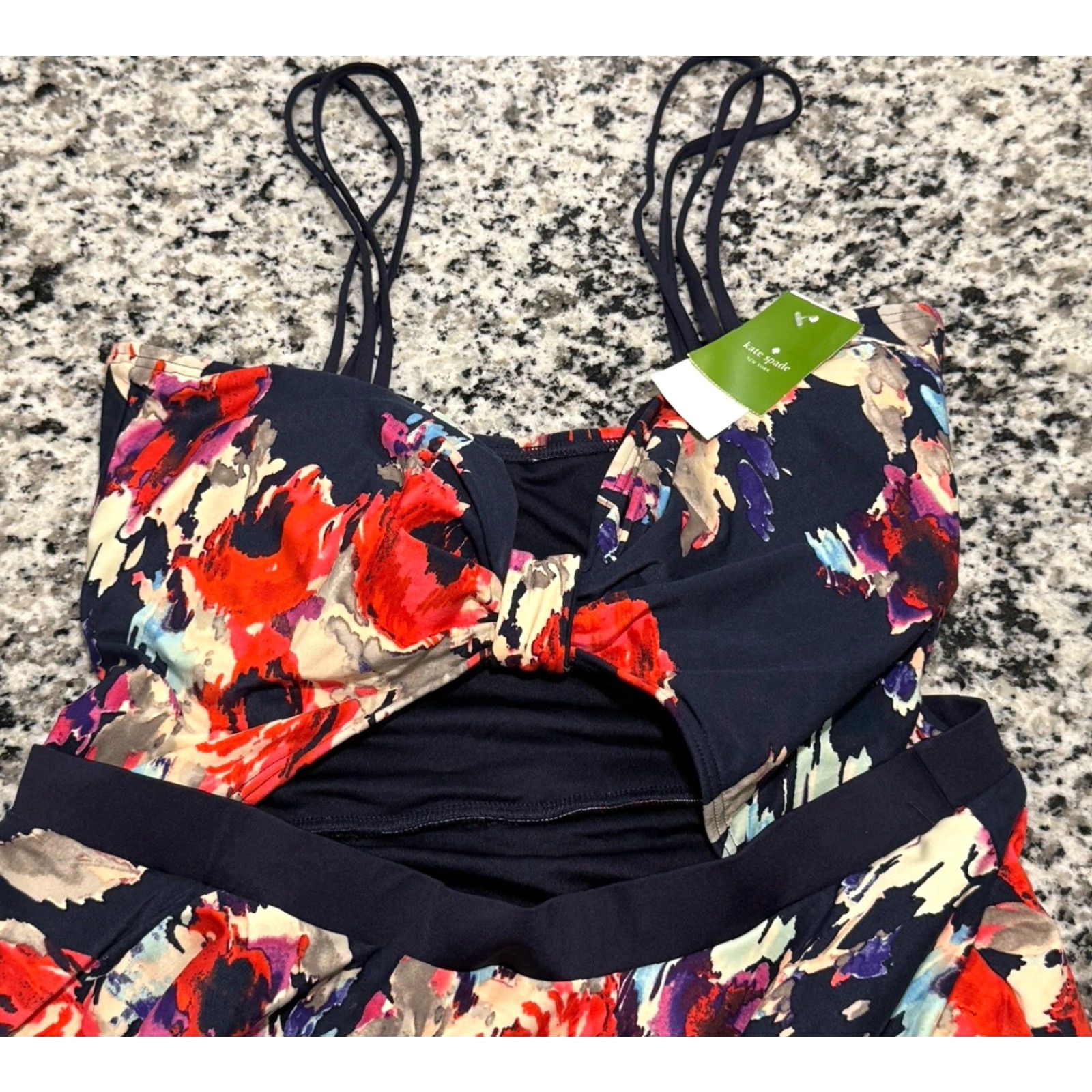 Vintage VINTAGE NWT Kate Spade New York One Piece Bathing Suit XL Rich Navy Peep Hole Floral Swimdress Womens Size XL / US 12-14 / IT 48-50 - 5 Thumbnail