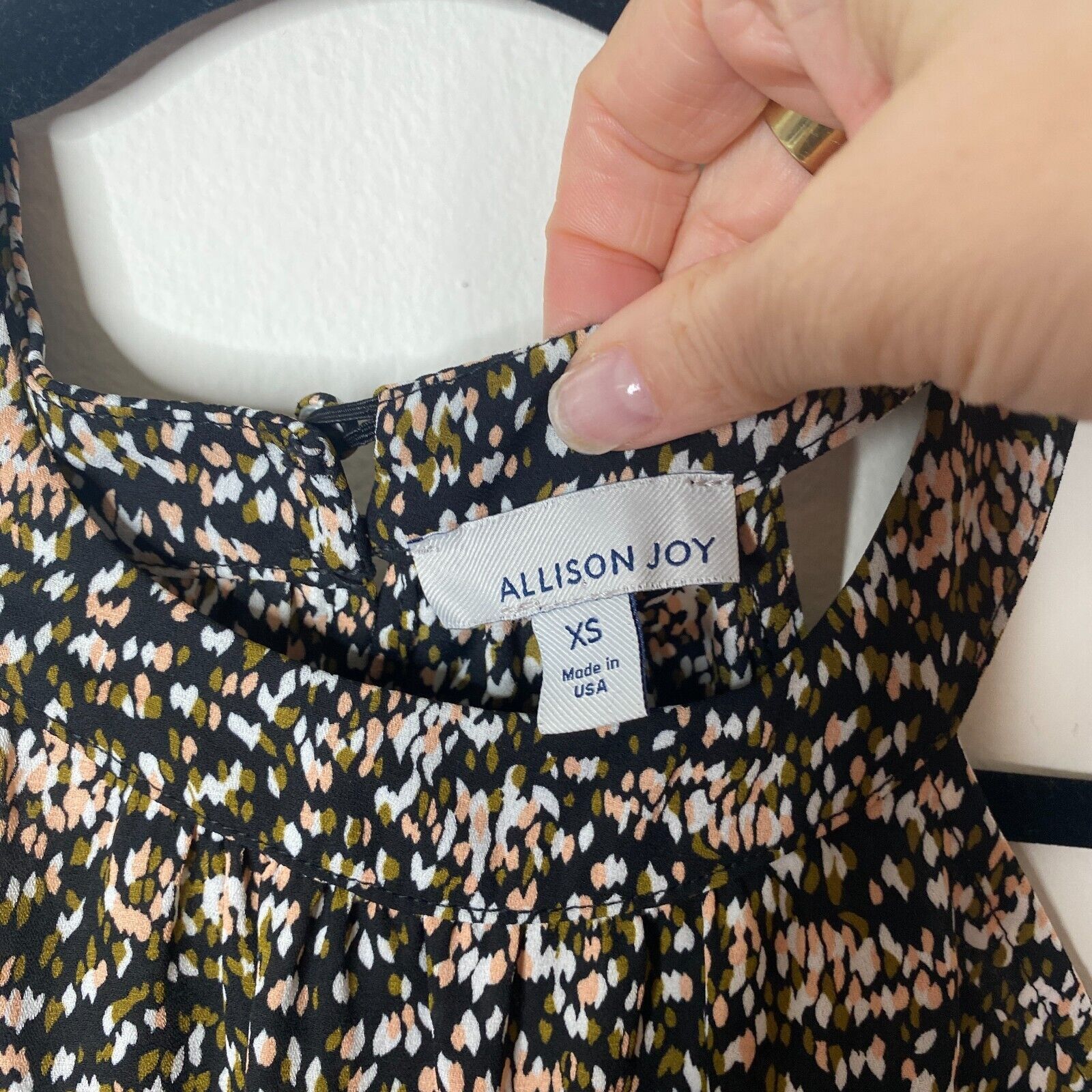 Other Allison Joy Black Multi Print Halter Sleeveless Tank Blouse Size XS / US 0-2 / IT 36-38 - 3 Thumbnail