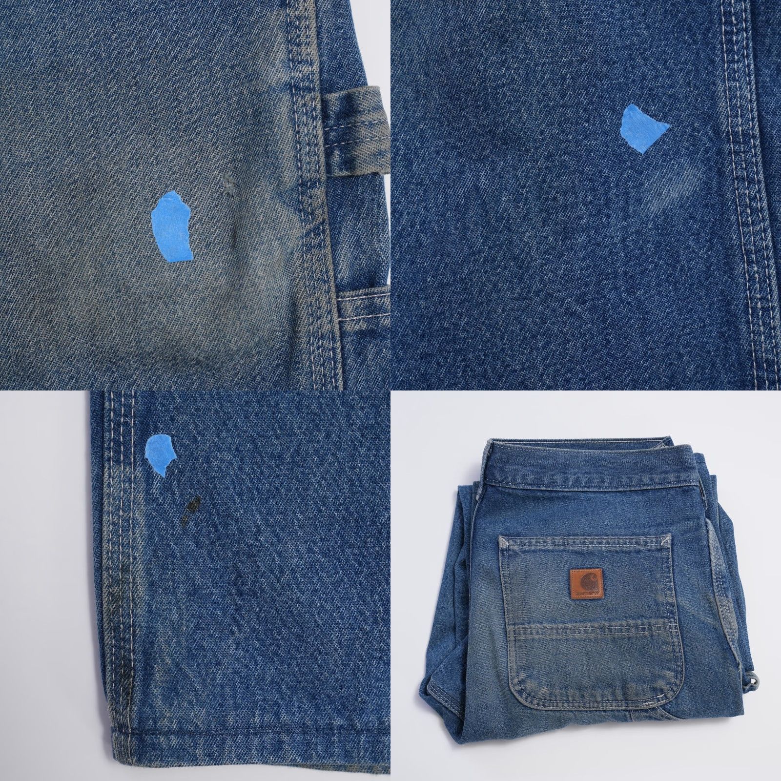 Carhartt VINTAGE Carhartt Jeans Men 31X30 Blue Denim Carpenter Cargo Workwear Dungarees Size US 31 - 9 Thumbnail