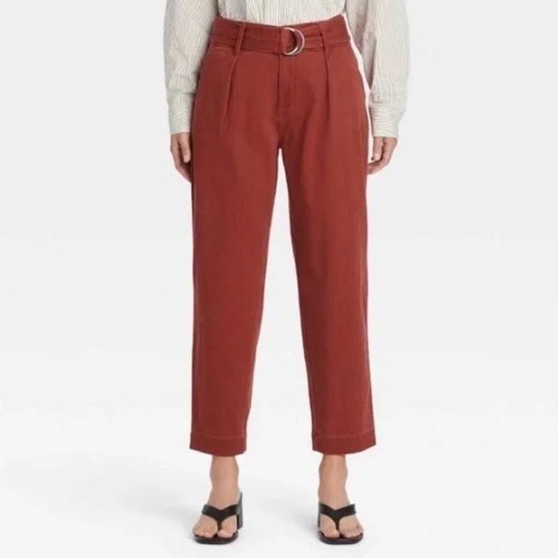 Target Basics A new day | High-Rise Tapered D-Ring Belted Ankle Pants | 6 Size 28" / US 6 / IT 42 - 1 Thumbnail