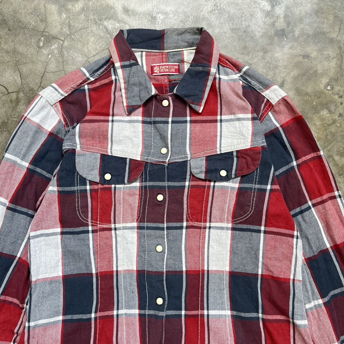 45rpm 45Rpm Flannel Stone Snap Button Flannel Long Sleeve Shirt Size US S / EU 44-46 / 1 - 4 Thumbnail