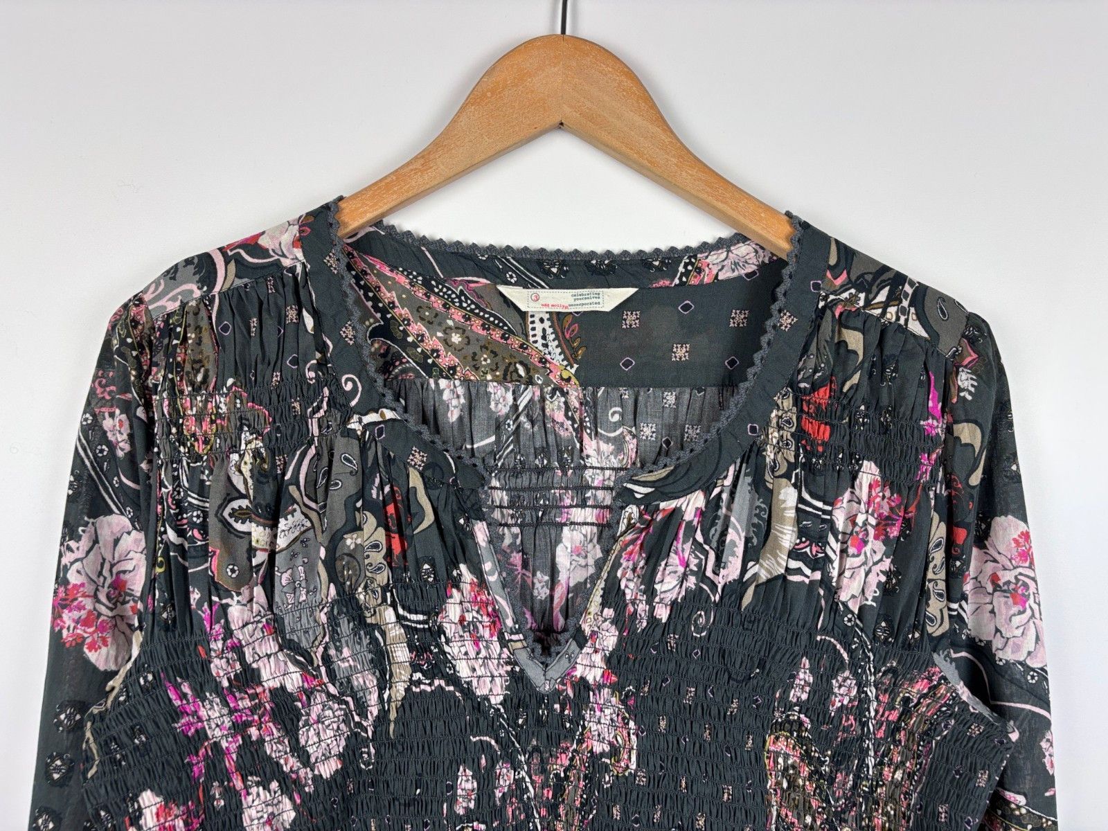 Odd Molly Odd Molly Floral Blouse Top Organic Cotton Gray Size 3 Size L / US 10 / IT 46 - 2 Thumbnail