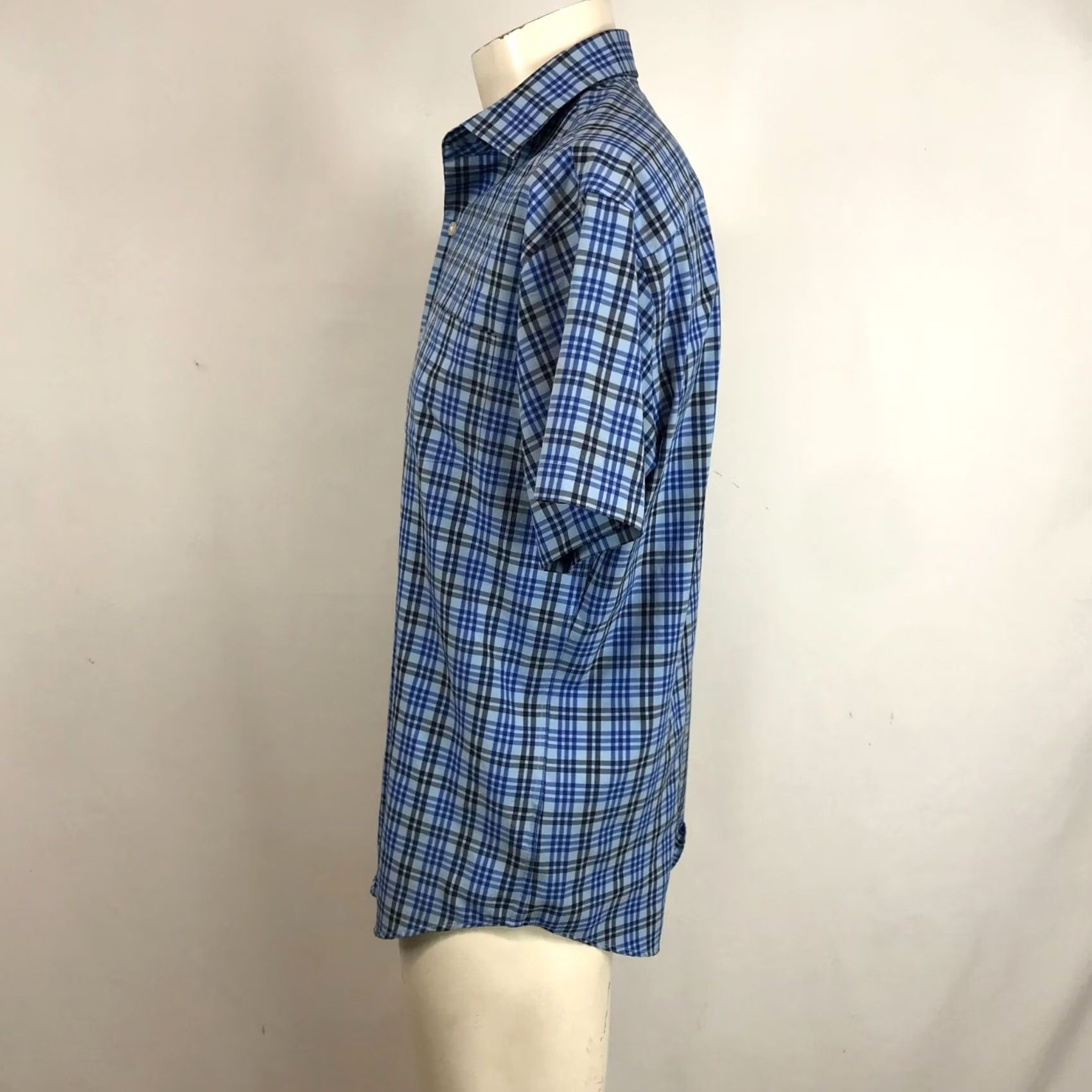 Peter Millar PETER MILLAR Mens Medium Blue Short Sleeve Button Collared Shirt w/Pocket Size US M / EU 48-50 / 2 - 6 Thumbnail