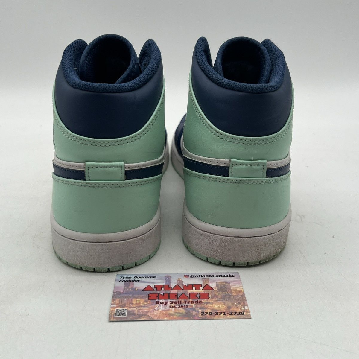 Nike Air Jordan 1 mid blue mint Size US 12.5 / EU 45-46 - 3 Thumbnail