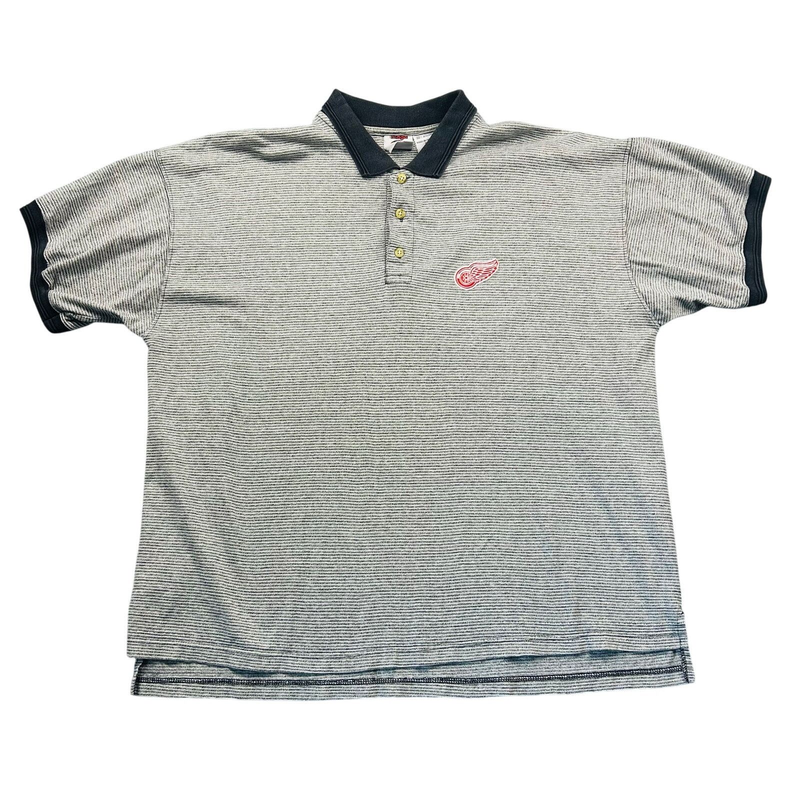 Pro Edge × Vintage Vintage Detroit Redwings Polo Shirt Men's 2XL XXL 1990s Size US XXL / EU 58 / 5 - 1 Thumbnail