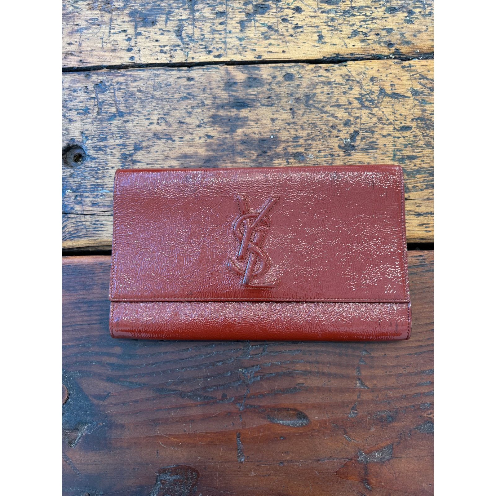 Yves Saint Laurent YSL Belle de Jour Patent Leather Clutch Bag Size ONE SIZE - 1 Thumbnail