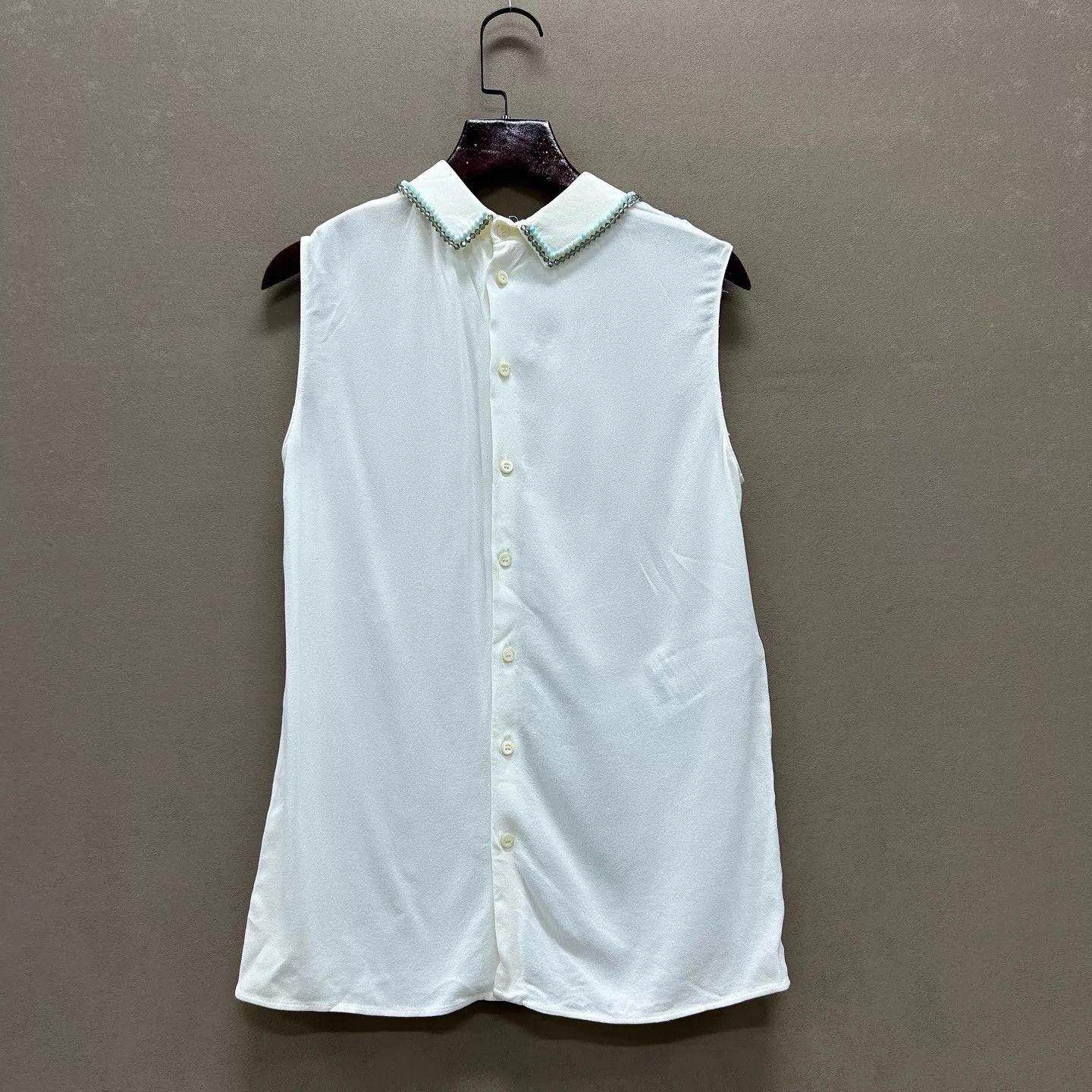 Miu Miu MIU MIU 99 New White Sleeveless Blouse Women's 36 Size XS / US 0-2 / IT 36-38 - 2 Thumbnail
