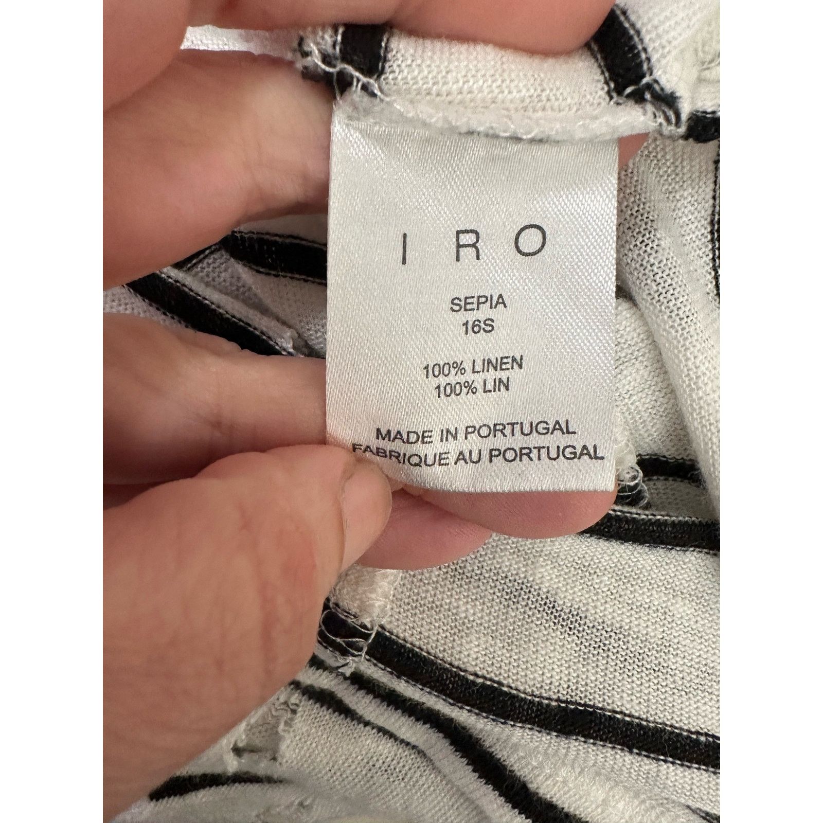 Iro IRO white black linen stripes distressed shirt size XS Size XS / US 0-2 / IT 36-38 - 4 Thumbnail