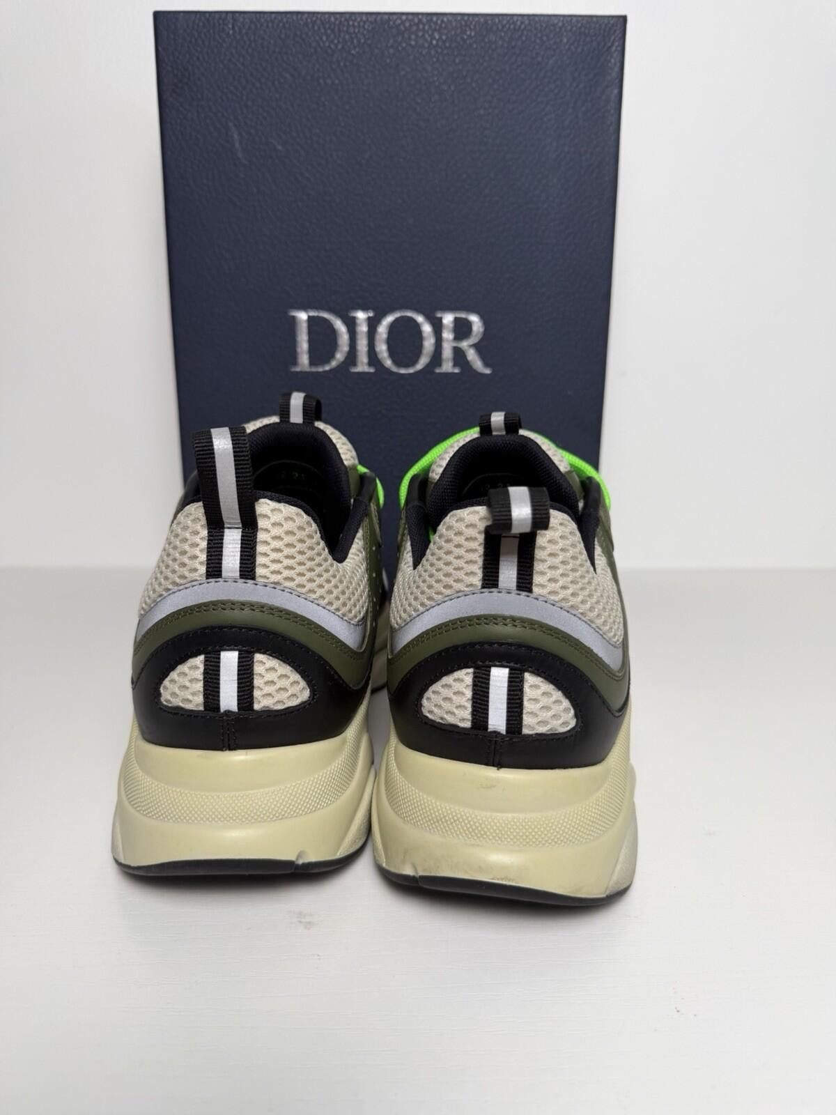Dior Dior B22 Sneakers Olive Green Neon Mesh Trainers Men’s EU 40 Size US 7 / EU 40 - 4 Thumbnail