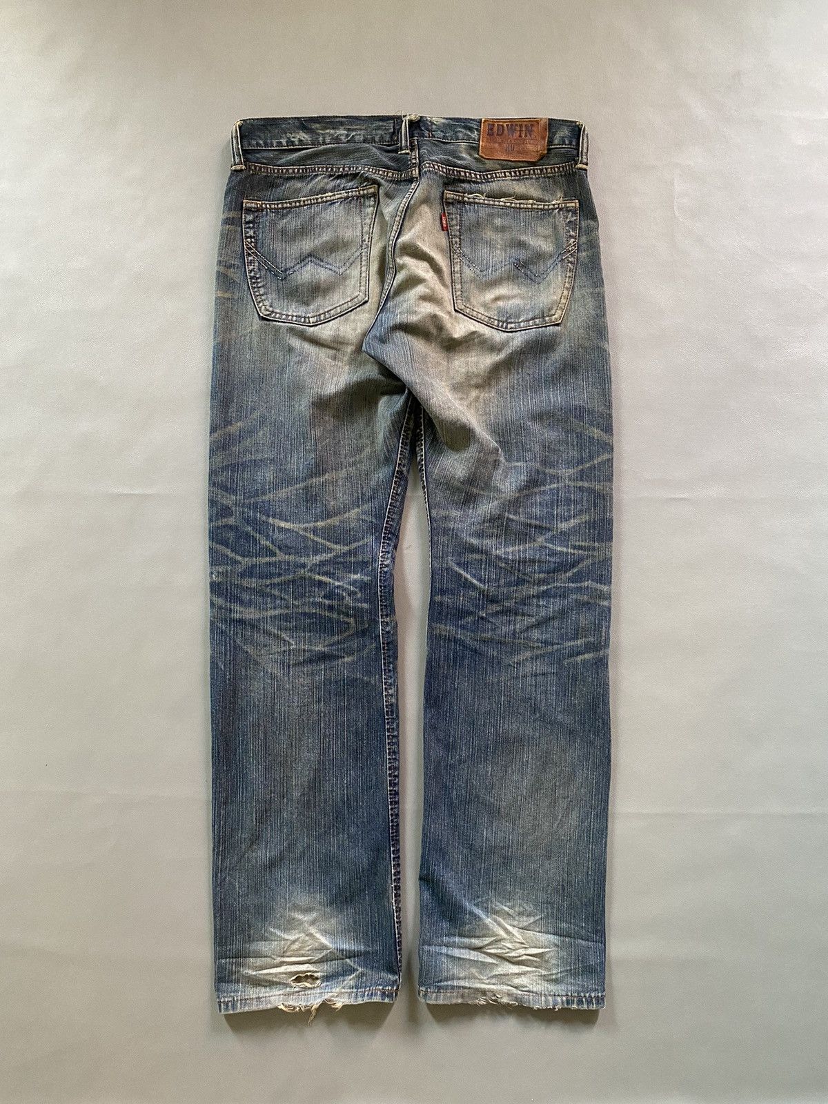 Edwin × If Six Was Nine × Le Grande Bleu (L.G.B.) Vintage Edwin Mud Wash Distressed Denim Size US 34 / EU 50 - 1 Thumbnail