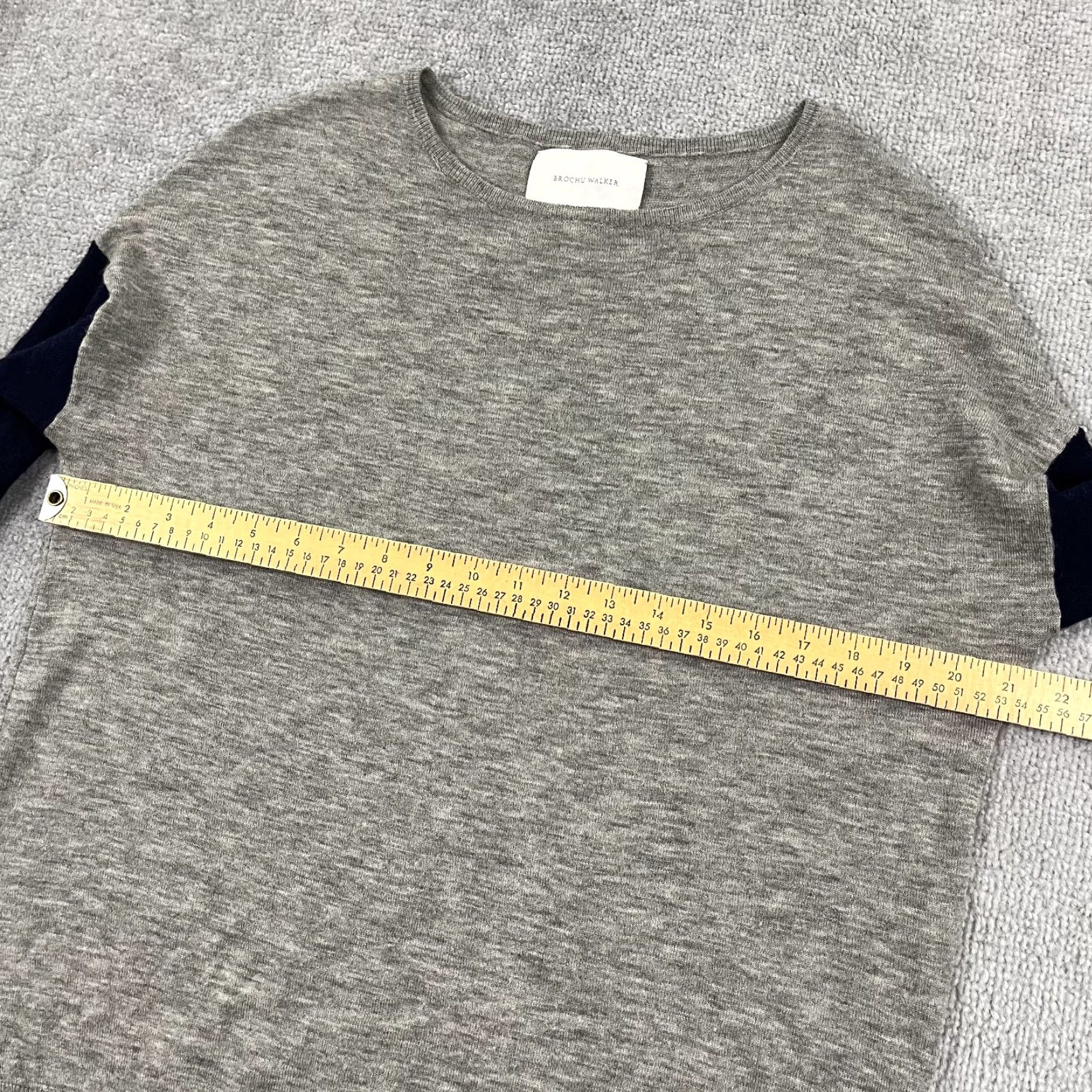 Brochu Walker Brochu Walker Sweater Womens Medium Colorblock Merino Wool Gray Blue Pullover Casual Classic Size M / US 6-8 / IT 42-44 - 5 Thumbnail