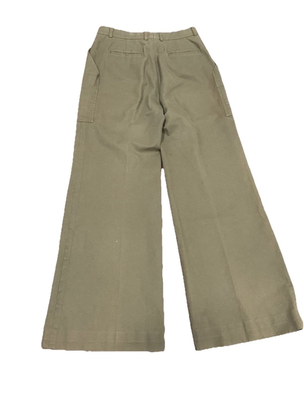 Celine Celine Modele Depose Olive Green Wide Leg High Waisted 42 FR Size 30" / US 8 / IT 44 - 2 Thumbnail