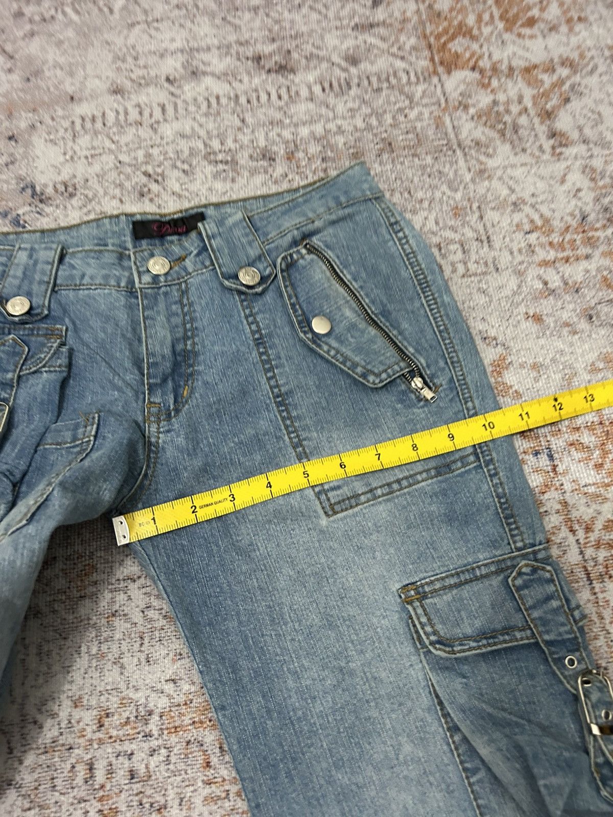 Japanese Brand Diva Cargo Multipocket Flare Jeans Size US 29 - 16 Thumbnail