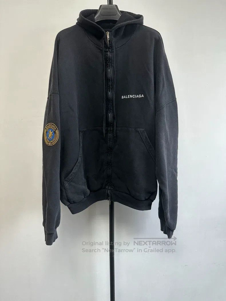 Balenciaga Balenciaga Hooded Patch Zipper Long Sleeve Sweatshirt Size US L / EU 52-54 / 3 - 1 Thumbnail