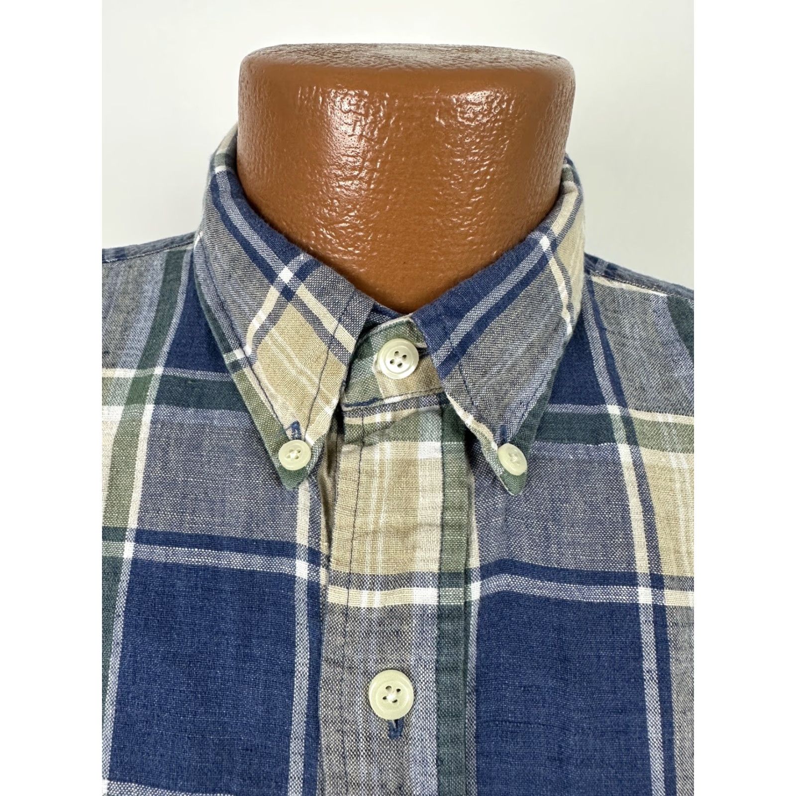Vintage VINTAGE INC International Concepts Linen Blend Shirt Men M Plaid Button Down Size US M / EU 48-50 / 2 - 4 Thumbnail