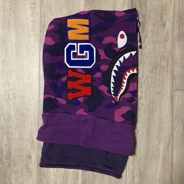 Bape BAPE SHARK HOODIE FACE MASK Neck Warmer Purple Camo APE Size ONE SIZE - 3 Thumbnail