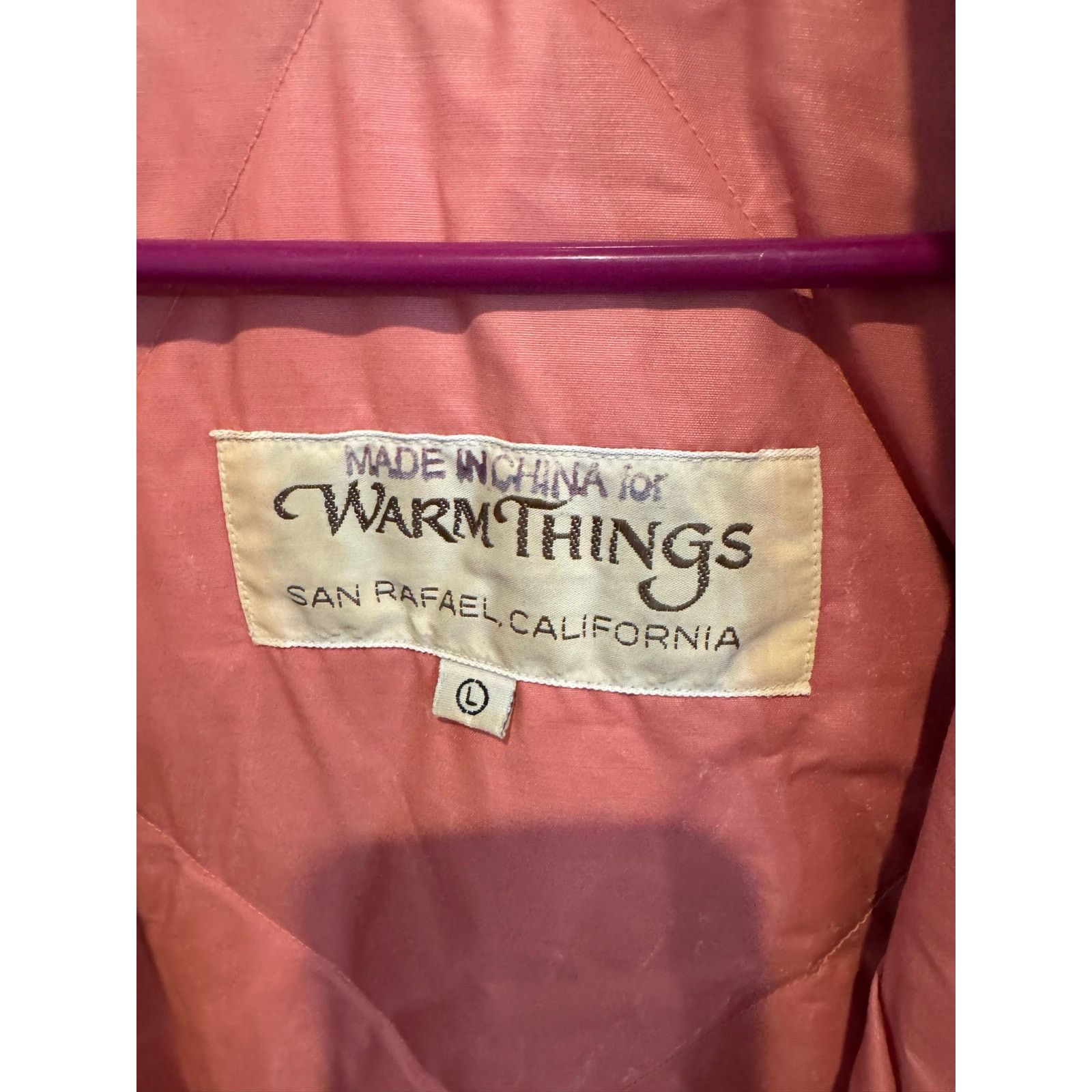 Other Vintage Warm Things down filled robe quilted pink peach sz L Size L / US 10 / IT 46 - 6 Thumbnail
