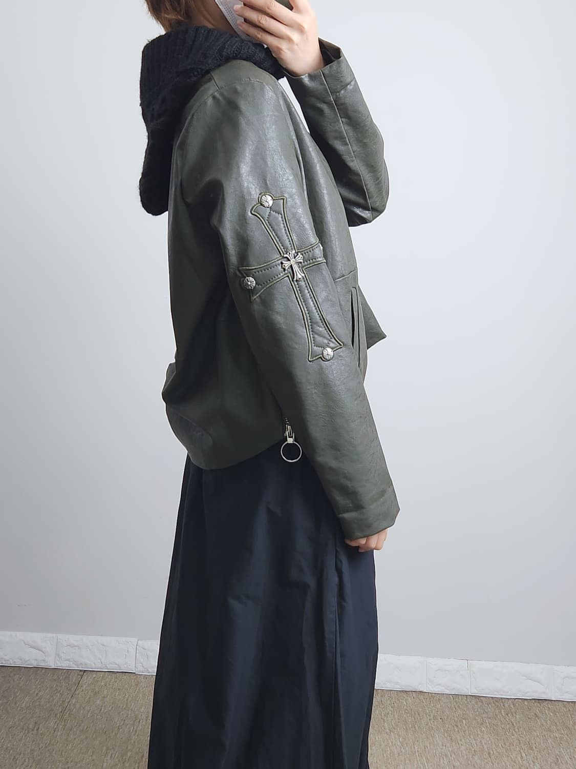 Japanese Brand Bobby Mall Mix Leather Jacket Size L / US 10 / IT 46 - 2 Thumbnail