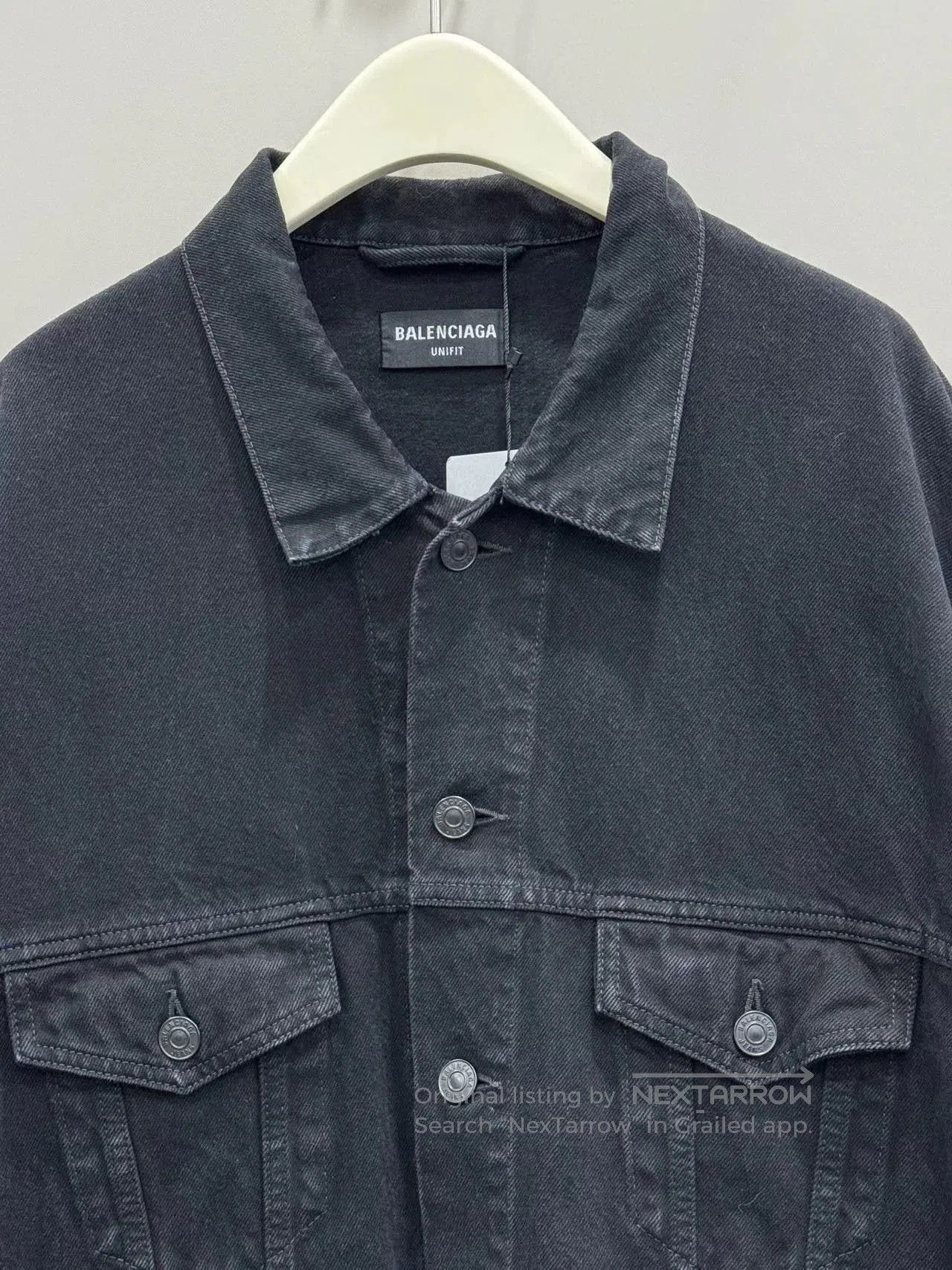 Balenciaga Balenciaga Black Yellow Printed Denim Jacket. Size XS / US 0-2 / IT 36-38 - 3 Thumbnail
