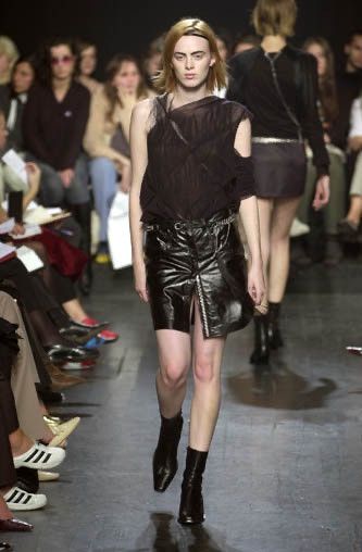 Ann Demeulemeester S/S01 Ann Demeulmeester Leather Mini Skirt Size 26" / US 2 / IT 38 - 1 Thumbnail