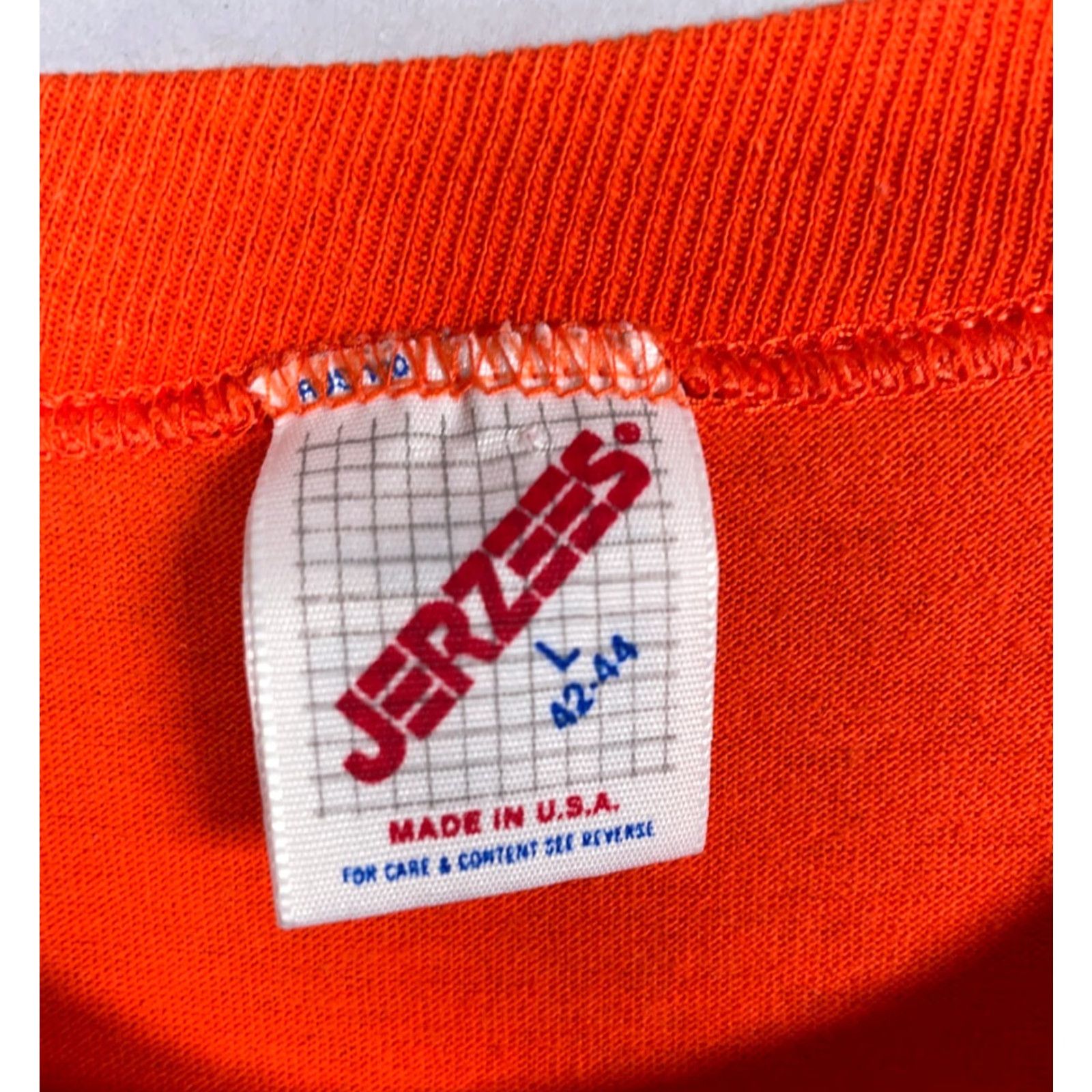 Jerzees VINTAGE Jerzees 1988 Marco Island Fog & Smog graphic T-Shirt Adult Large Orange Size US M / EU 48-50 / 2 - 3 Thumbnail