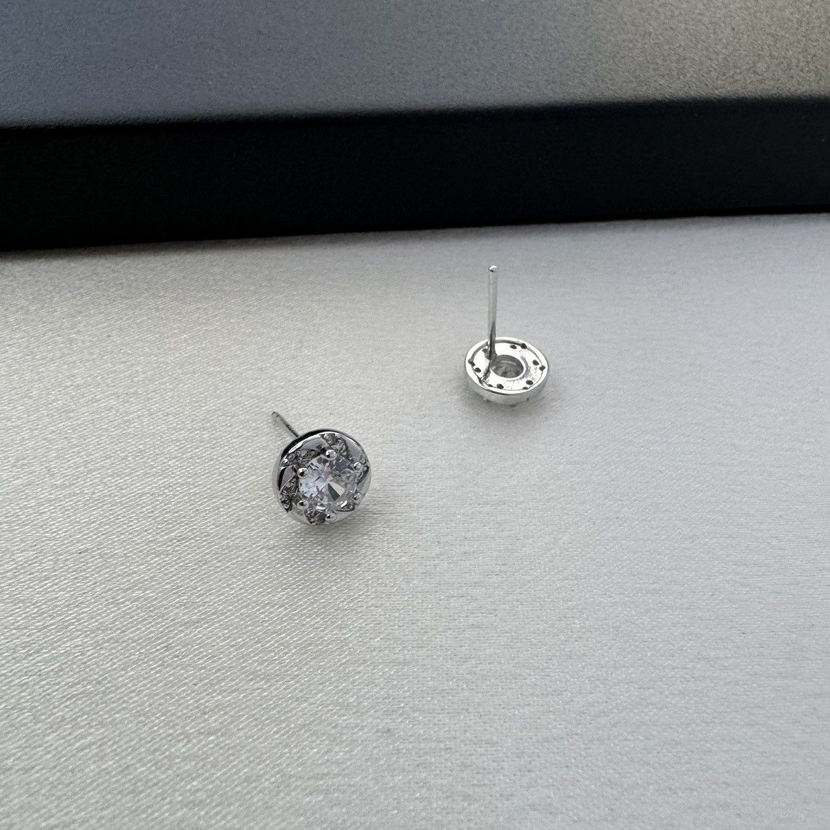 Other 8mm CZ Stud Earrings for Men Women,Streetwear Hip Hop Size ONE SIZE - 3 Thumbnail
